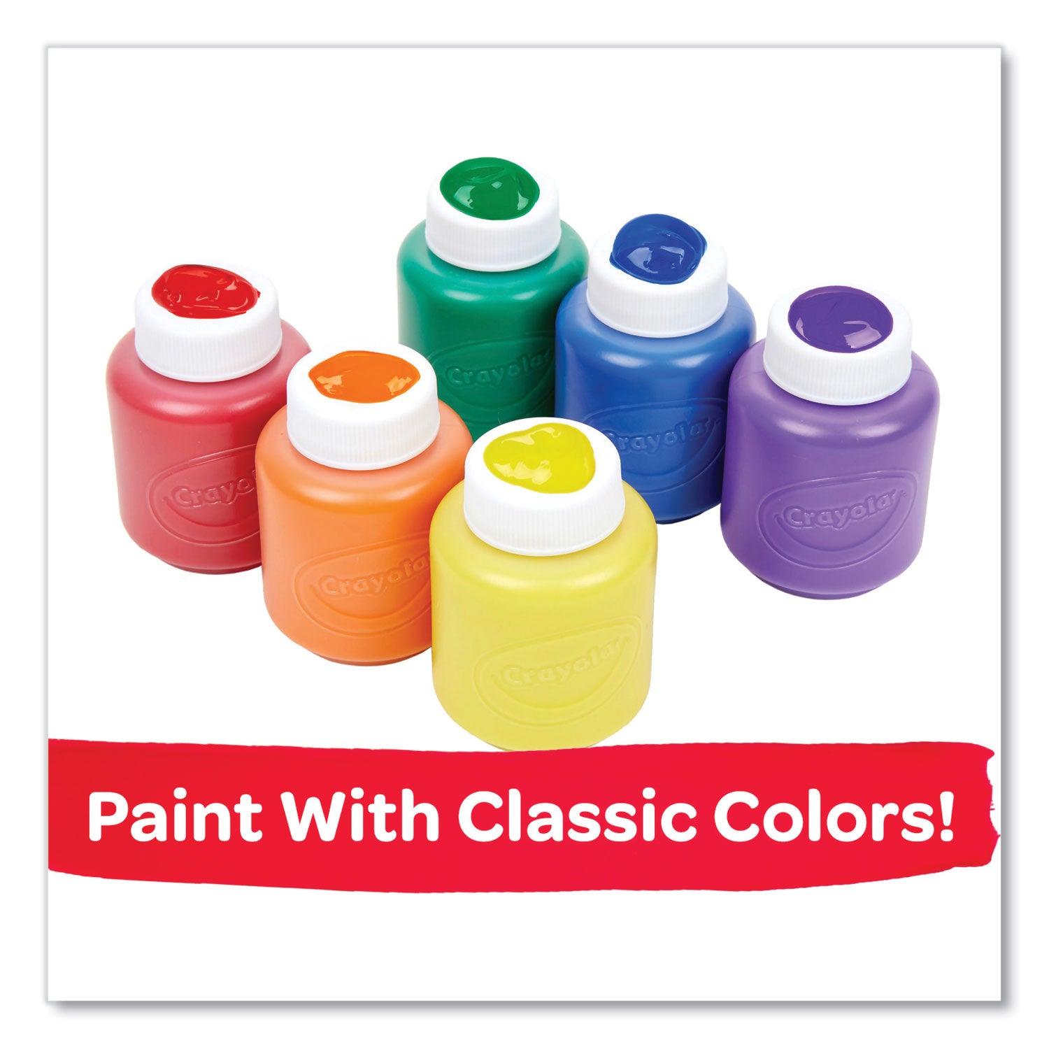 Crayola® Washable Paint, 6 Assorted Colors, 2 Oz Bottle, 6/pack