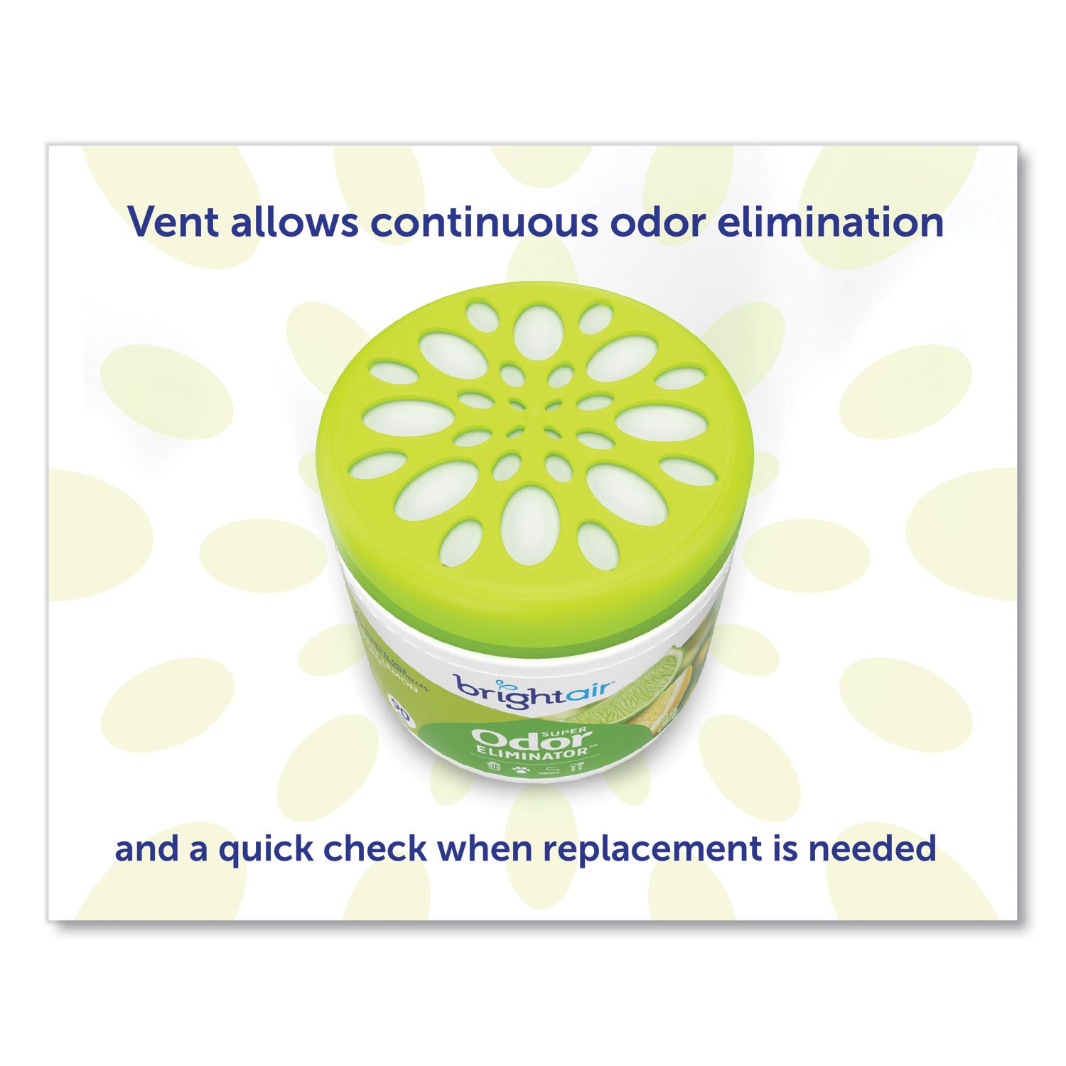 BRIGHT Air® Super Odor Eliminator, Zesty Lemon And Lime, 14 Oz Jar, 6/carton