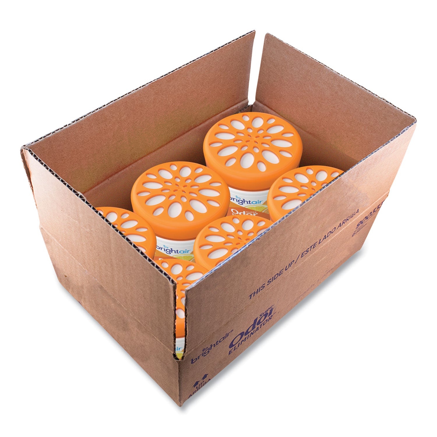 BRIGHT Air® Super Odor Eliminator, Mandarin Orange And Fresh Lemon, 14 Oz Jar, 6/carton