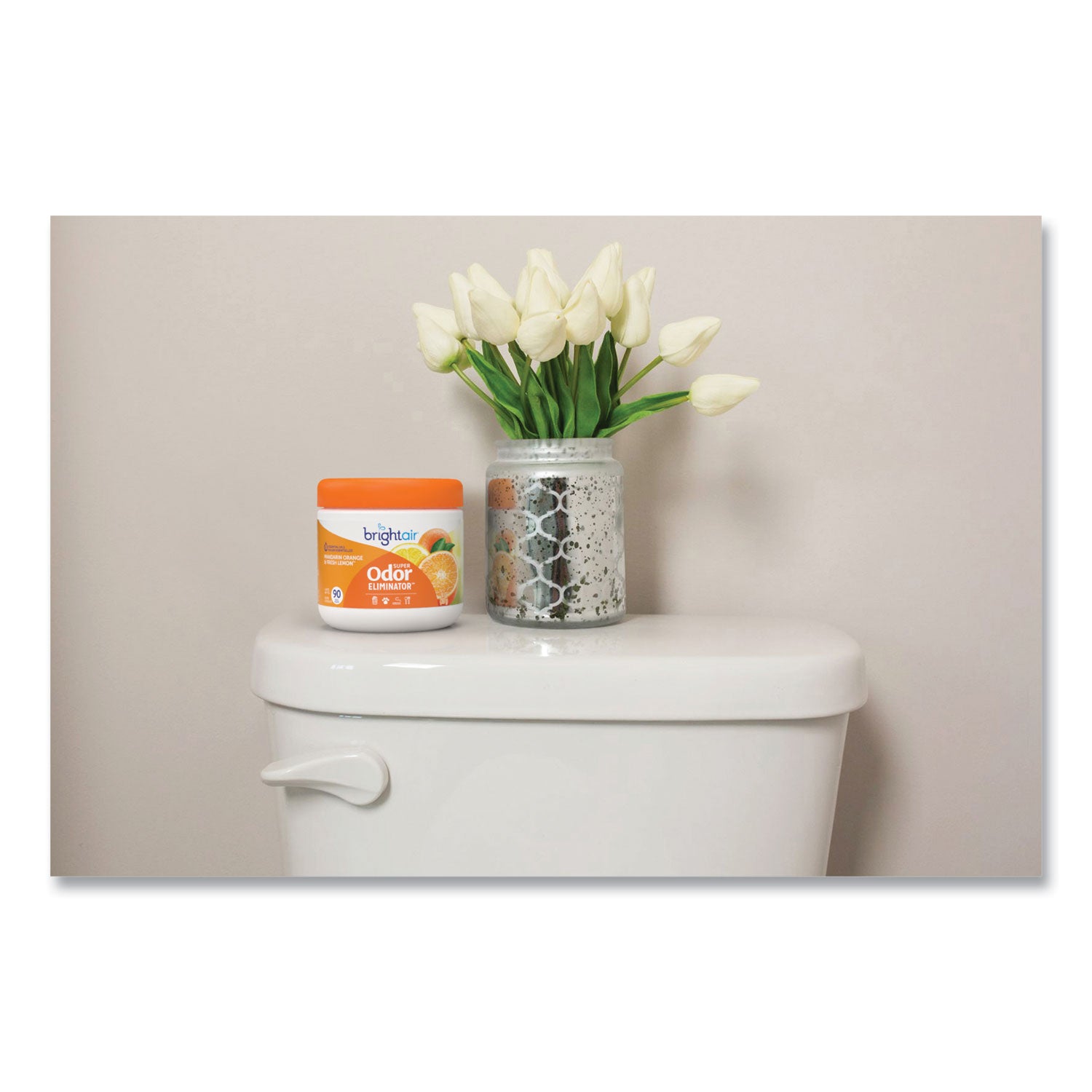 BRIGHT Air® Super Odor Eliminator, Mandarin Orange And Fresh Lemon, 14 Oz Jar, 6/carton