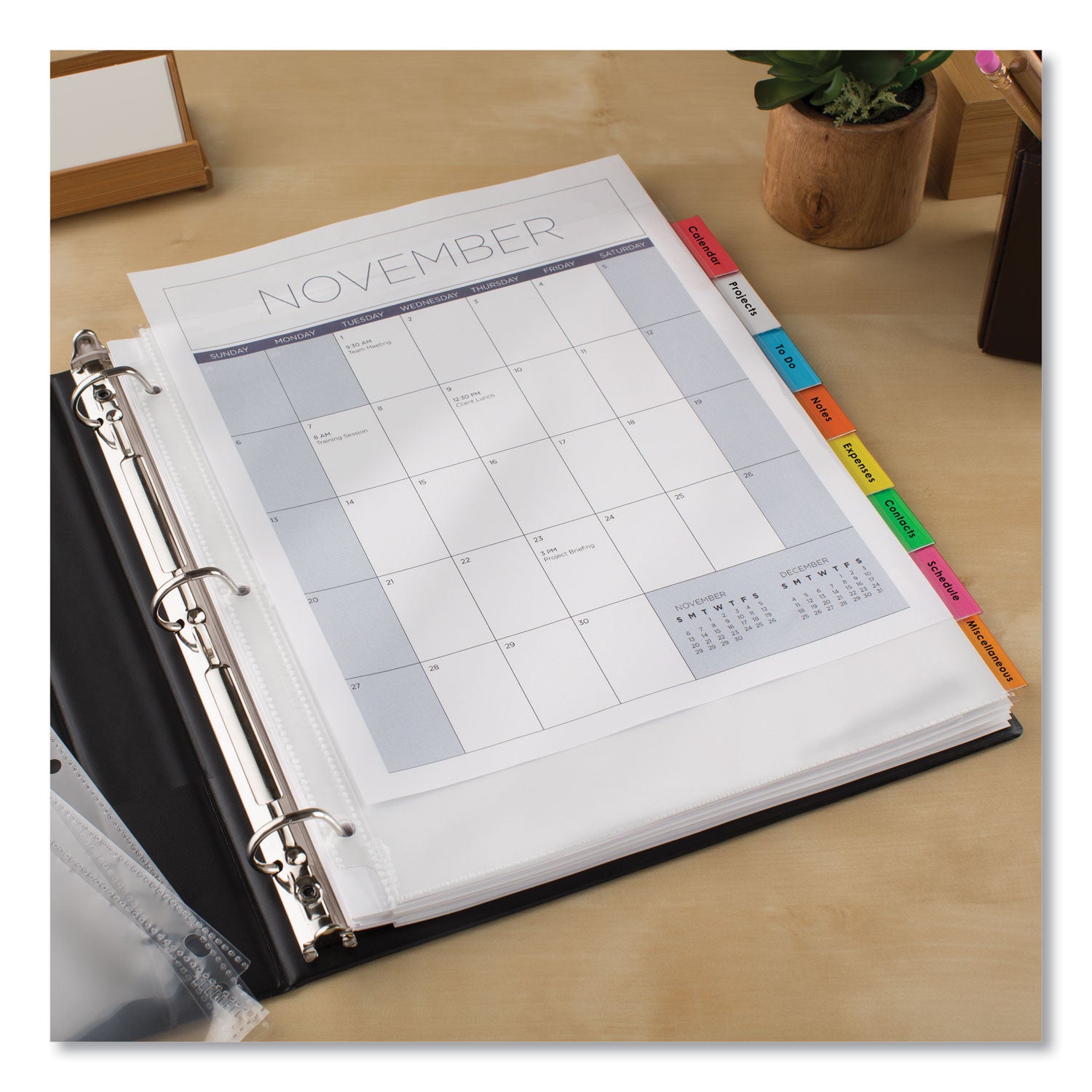 Avery® Insertable Big Tab Dividers, 8-Tab, 11.13 x 9.25, White, Assorted Tabs, 1 Set