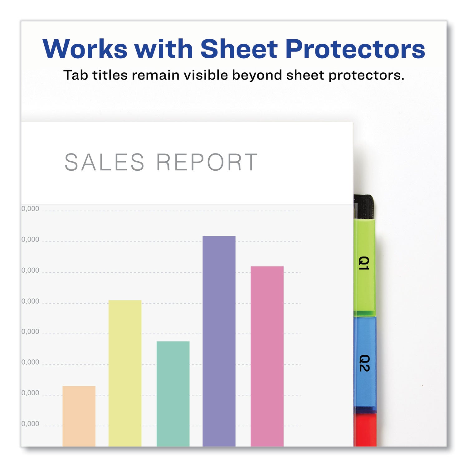 Avery® Insertable Big Tab Plastic 2-Pocket Dividers, 5-Tab, 11.13 X 9.25, Assorted, 1 Set