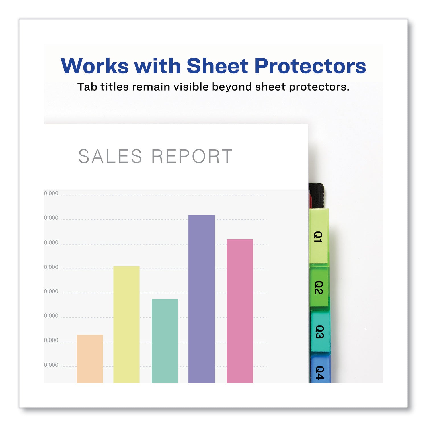 Avery® Insertable Big Tab Plastic 2-Pocket Dividers, 8-Tab, 11.13 X 9.25, Assorted, 1 Set