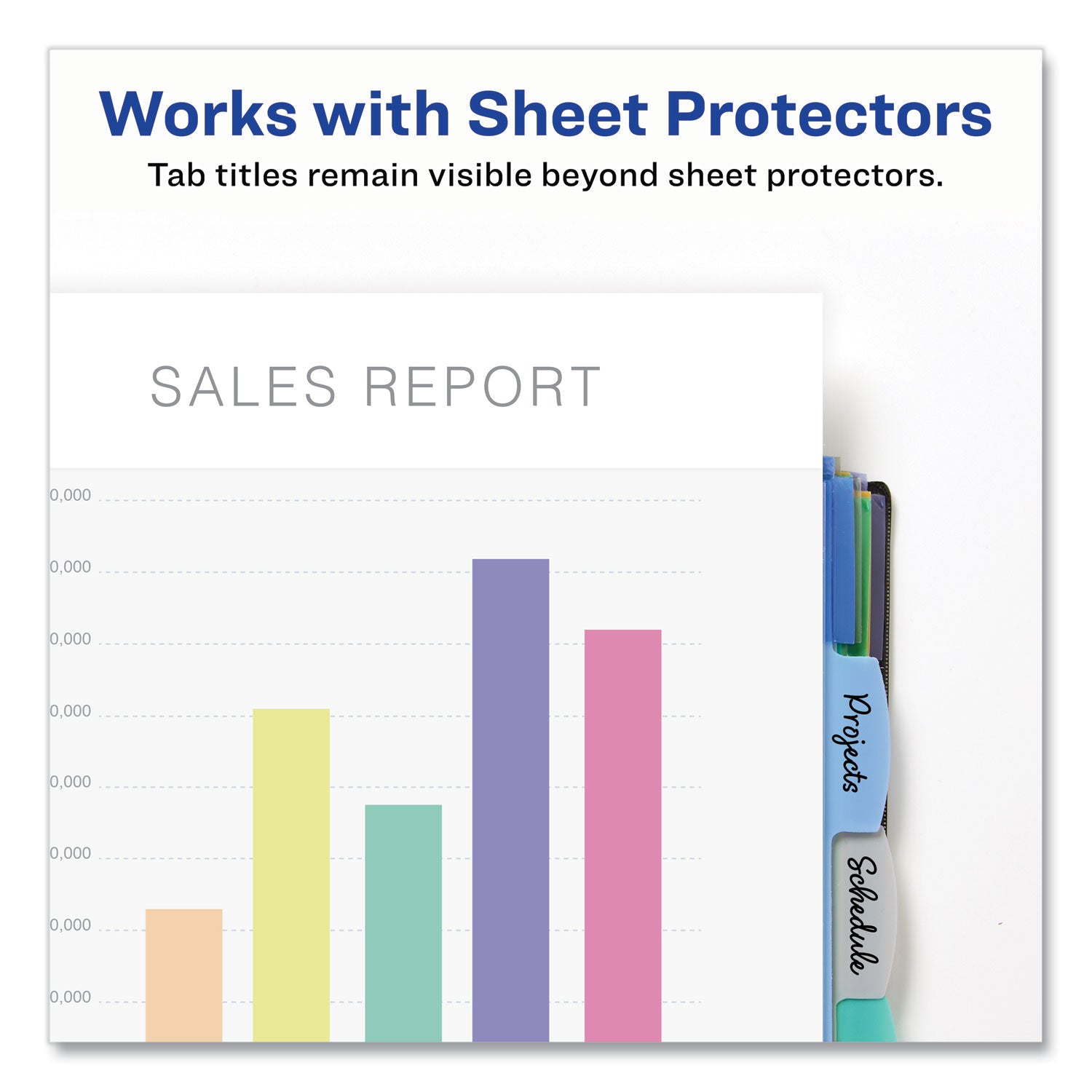 Avery® Write and Erase Big Tab Durable Plastic Dividers, Expandable Pocket, 3-Hole Punched, 5-Tab, 11 x 8.5, Assorted, 1 Set