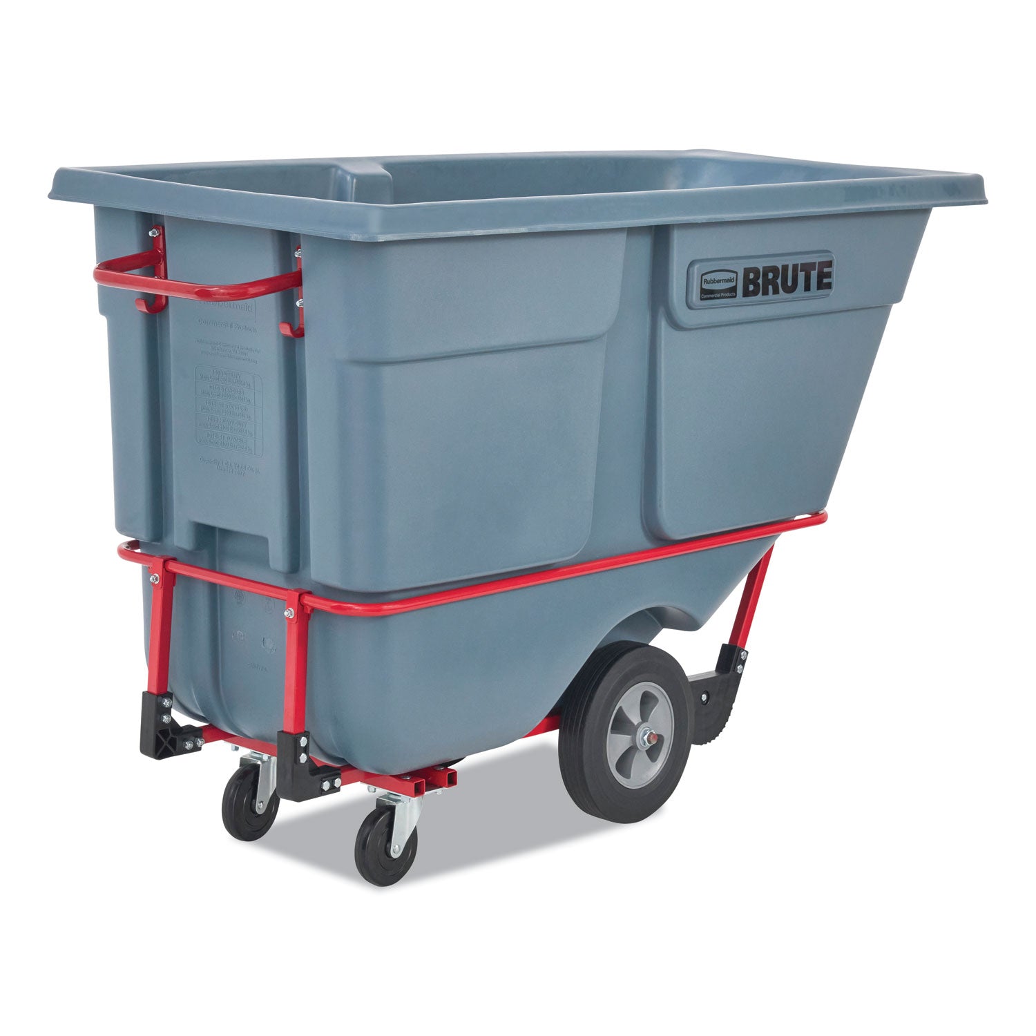 Rubbermaid® Commercial 1 cu yd BRUTE DURATILT Frame Tilt Truck, Standard Duty, 1,200 lb Capacity, Gray