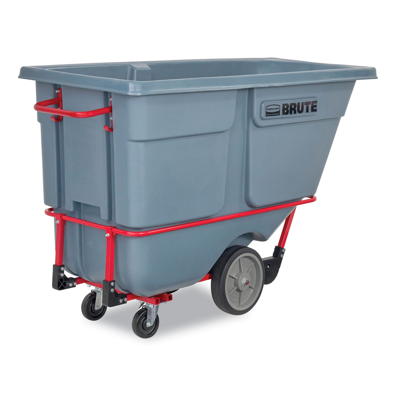 Rubbermaid® Commercial 1 cu yd BRUTE DURATILT Frame Tilt Truck, Heavy Duty, 2,100 lb Capacity, Gray