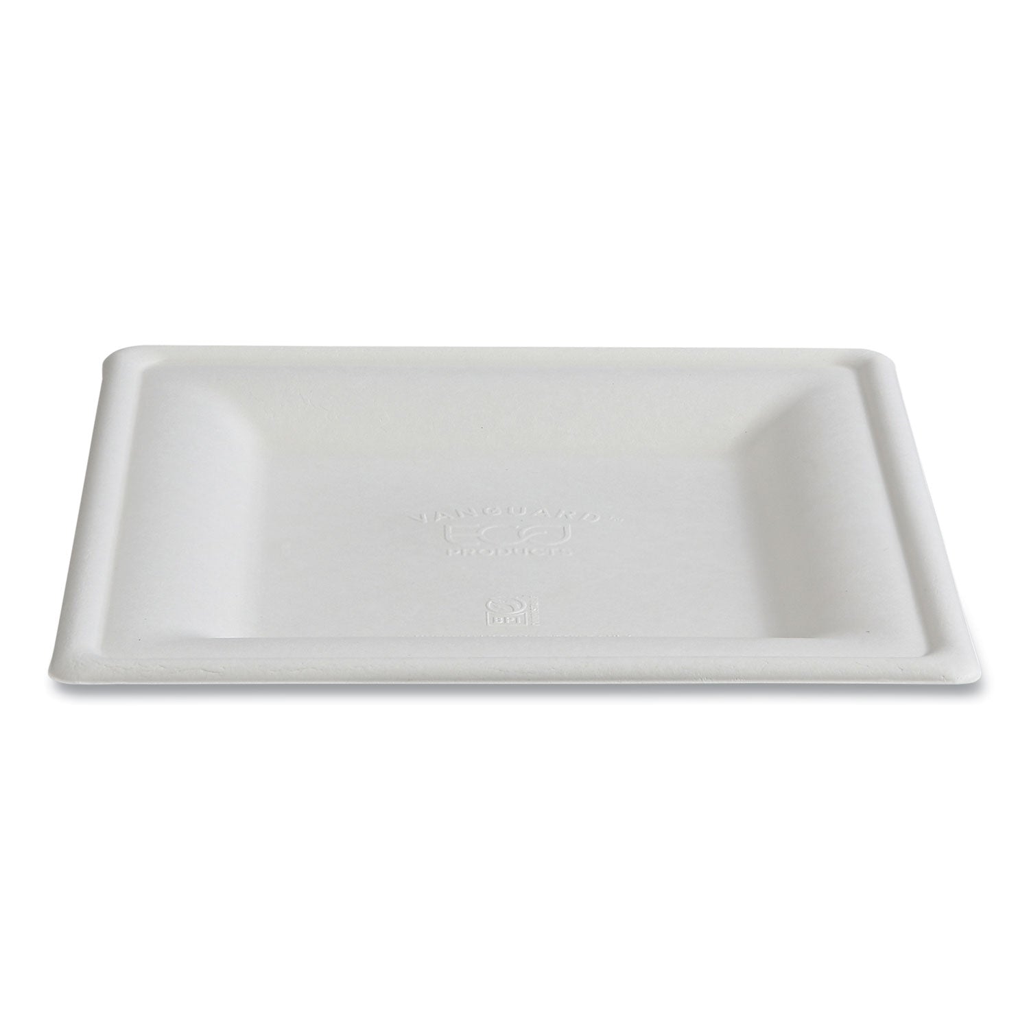 Eco-Products® Vanguard Renewable and Compostable Sugarcane Plates, 10 x 10, White, 250/Carton