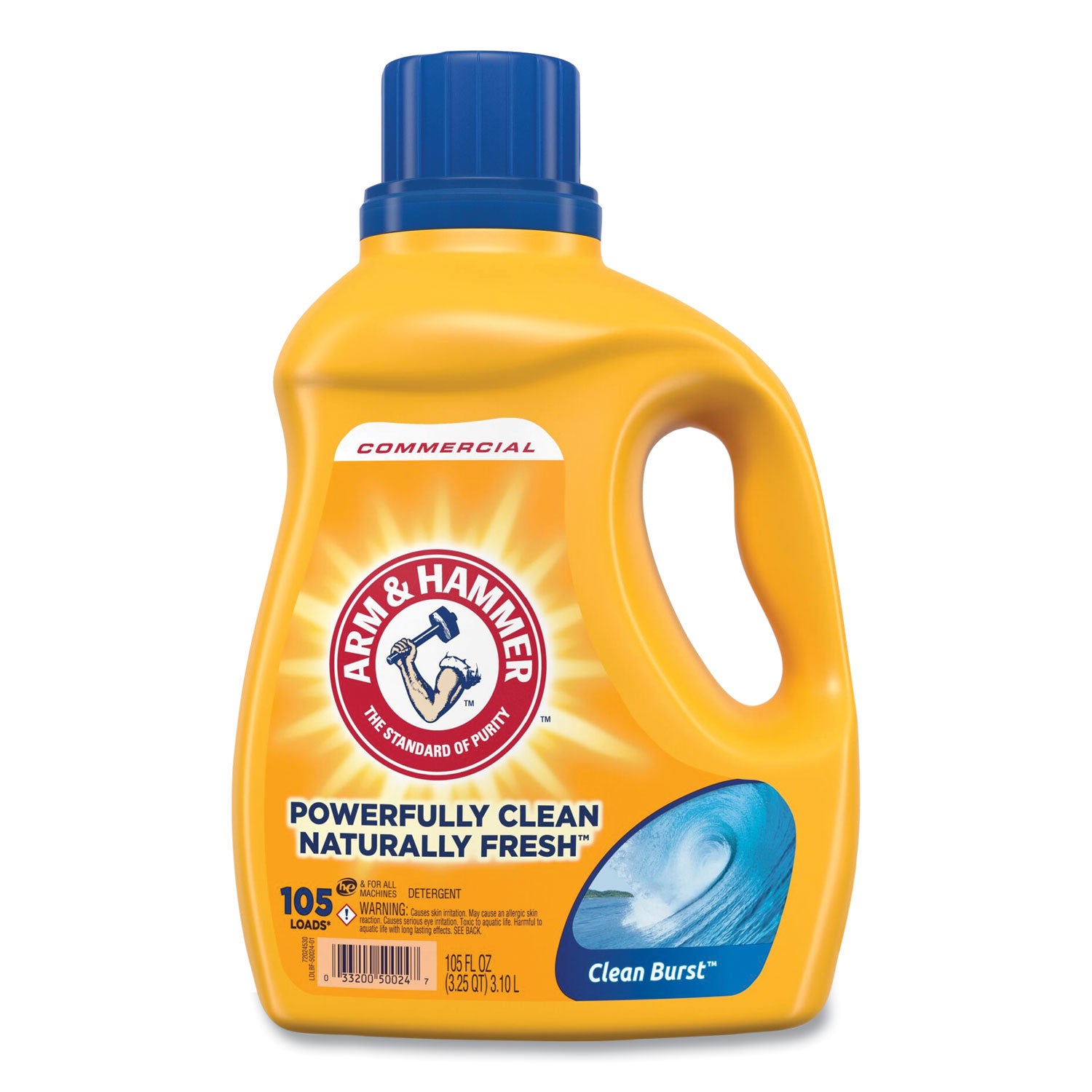 Arm & Hammer™ Dual HE Clean-Burst Liquid Laundry Detergent, 105 oz Bottle, 4/Carton