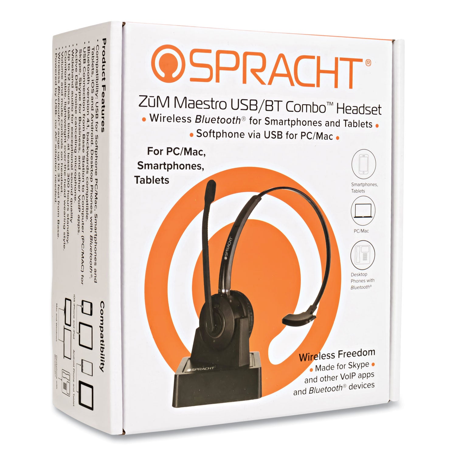 Spracht ZuM Maestro HS-2060 Monaural Over The Head Headset, Black