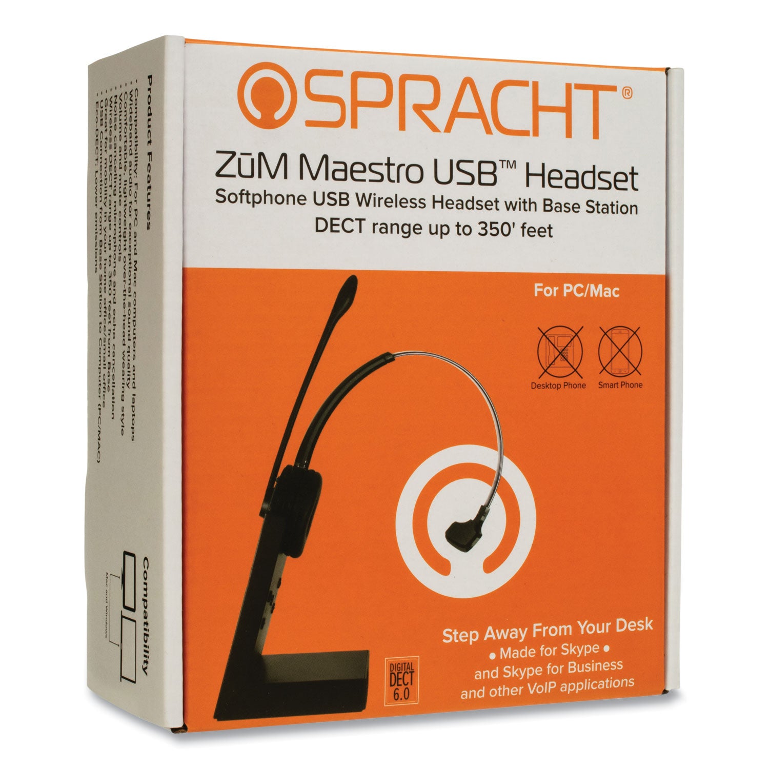 Spracht ZuM Maestro USB Monaural Over The Head Headset, Black