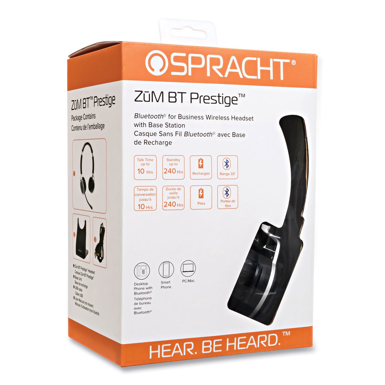 Spracht ZuM BT Prestige Binaural Over The Head Headset, Black