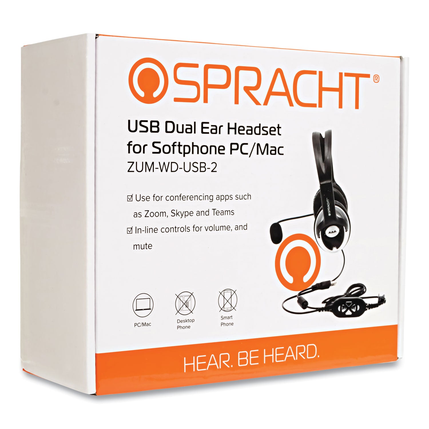 Spracht ZuM Binaural Over The Head Headset, Black/Silver