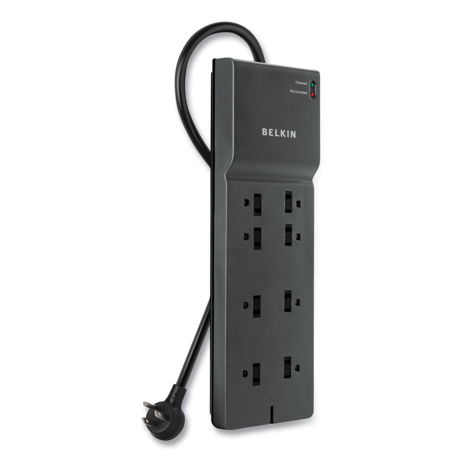 Belkin® Home/Office Surge Protector, 8 AC Outlets, 8 ft Cord, 2,500 J, Black