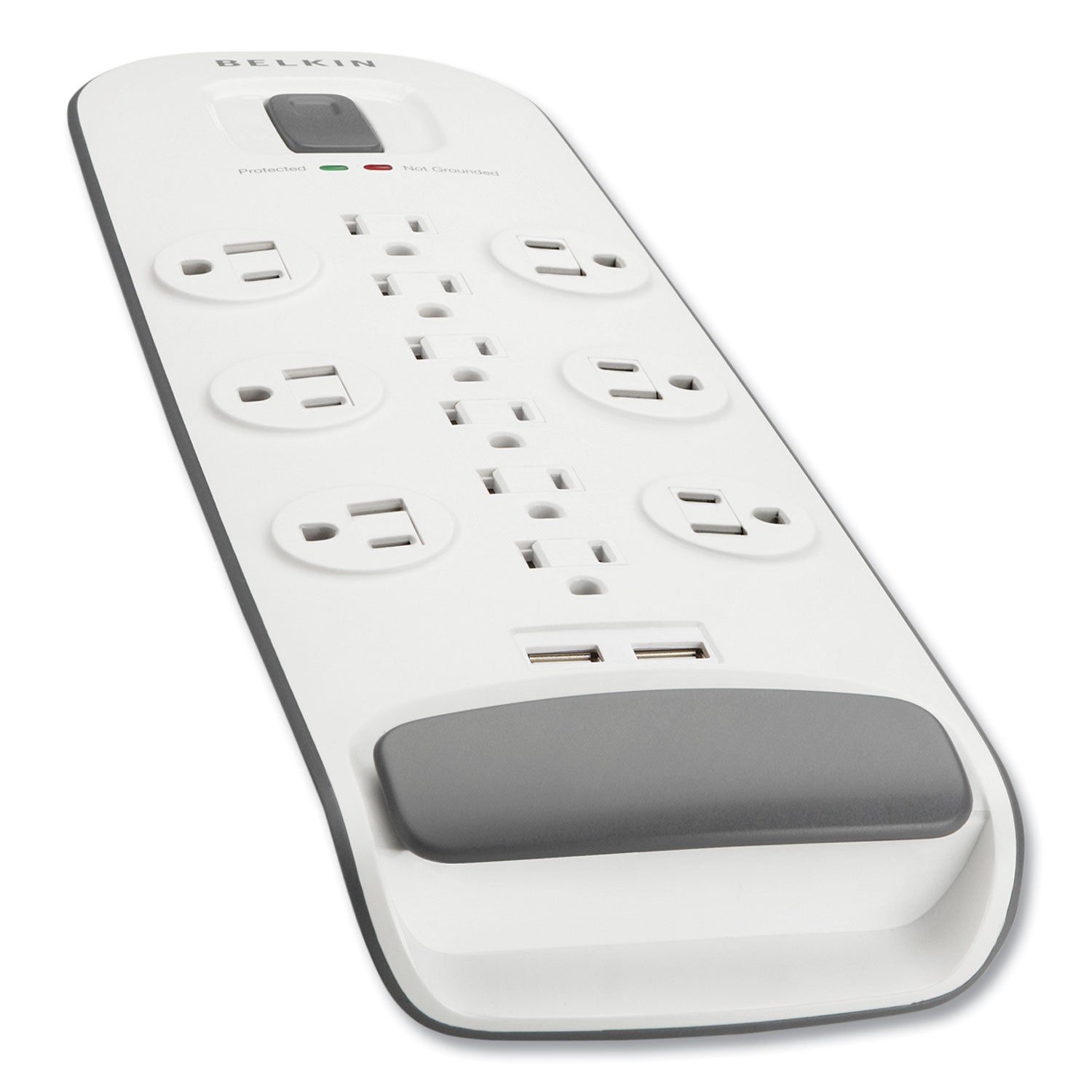 Belkin® Home/Office Surge Protector, 12 AC Outlets, 6 ft Cord, 3,996 J, White/Black