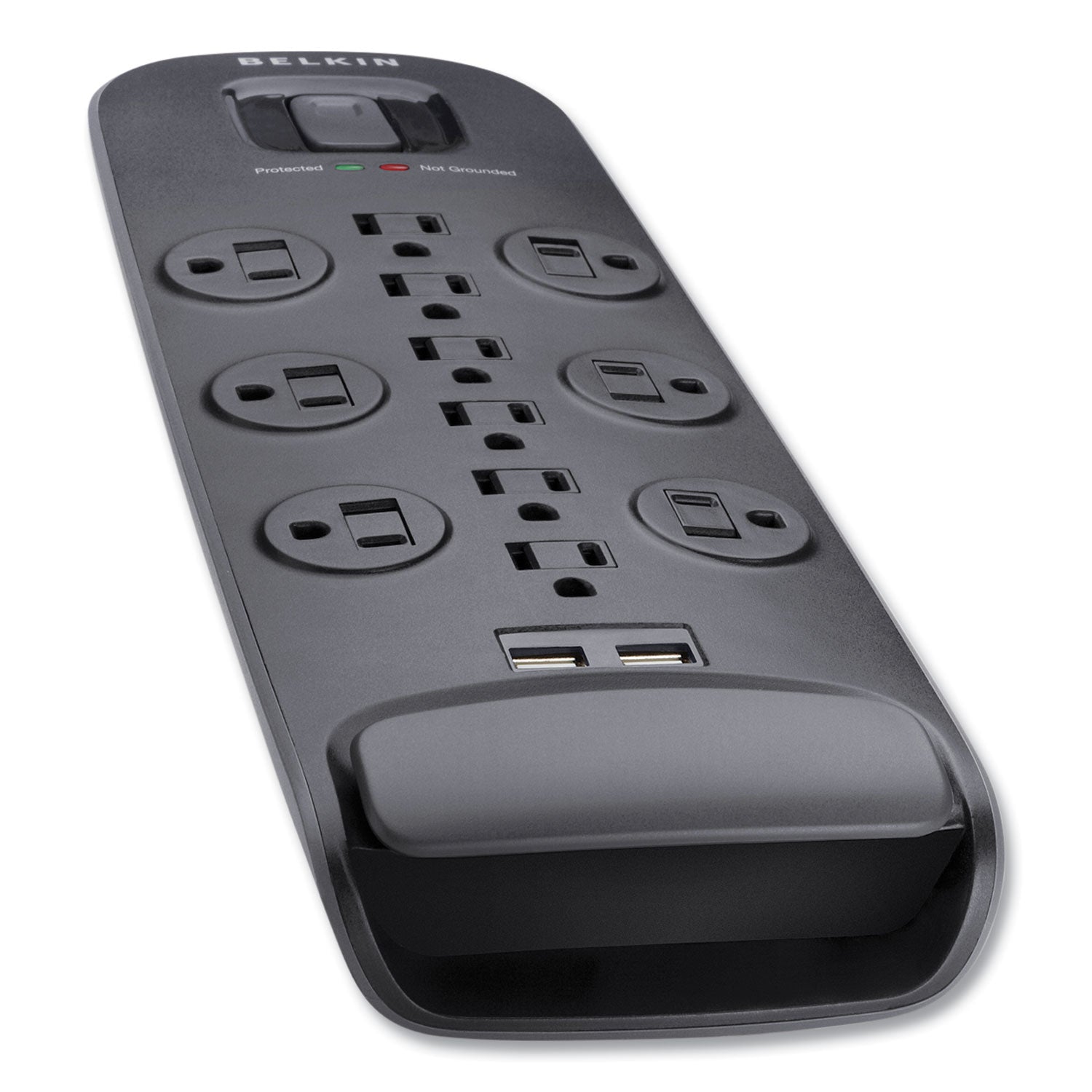 Belkin® Home/Office Surge Protector, 12 AC Outlets, 6 ft Cord, 3,996 J, White/Black