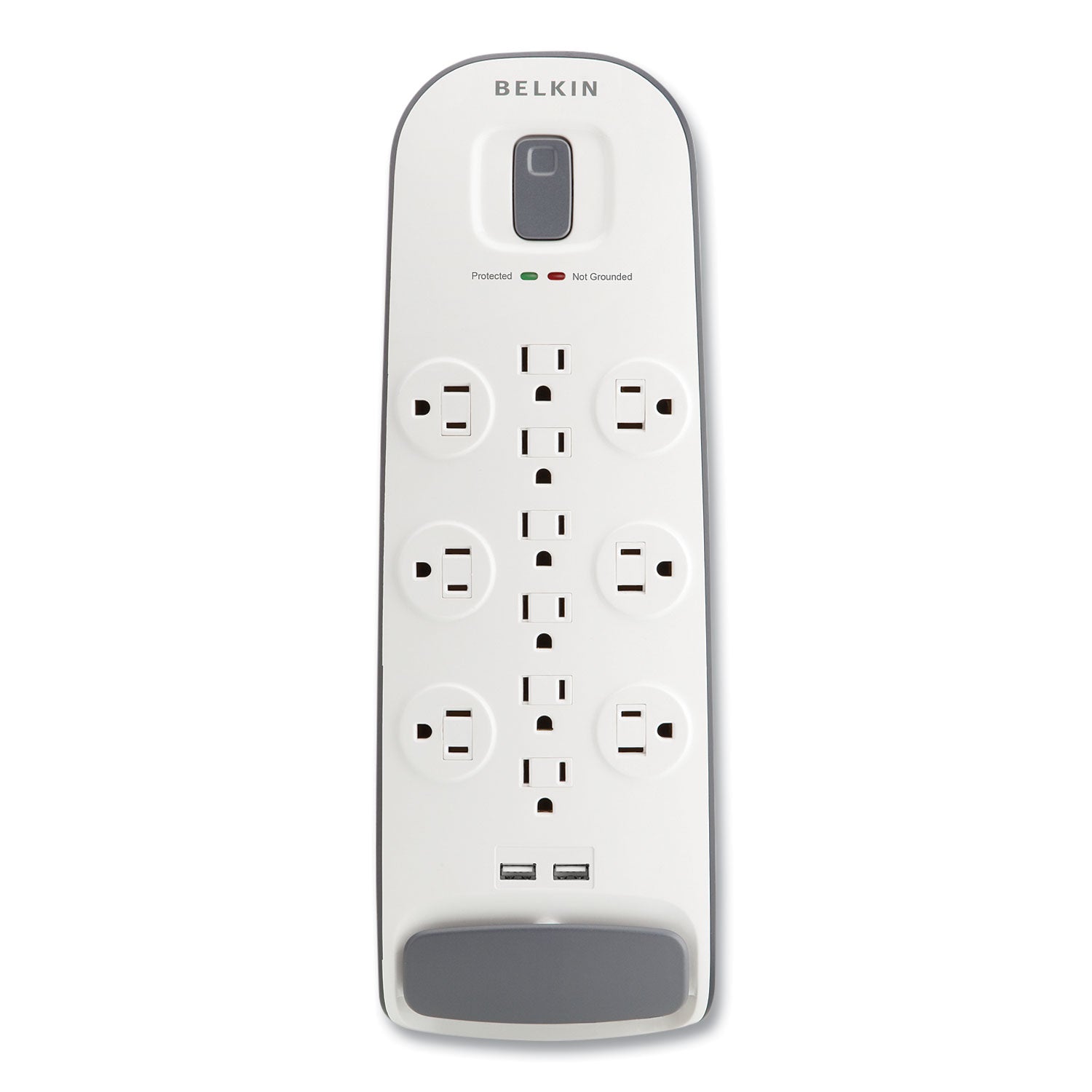 Home/Office Surge Protector, 12 AC Outlets, 6 ft Cord, 3,996 J, White/Black