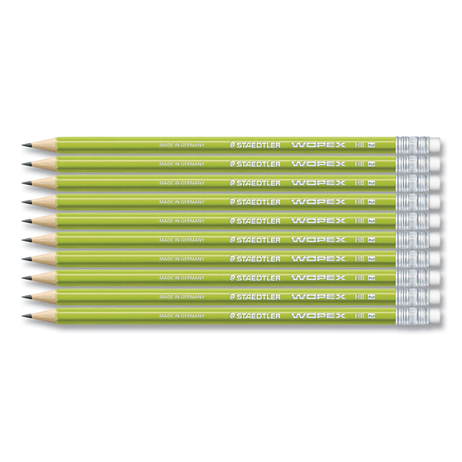 Staedtler® Wopex Extruded Pencil, HB (#2), Black Lead, Green Barrel, 10/Pack