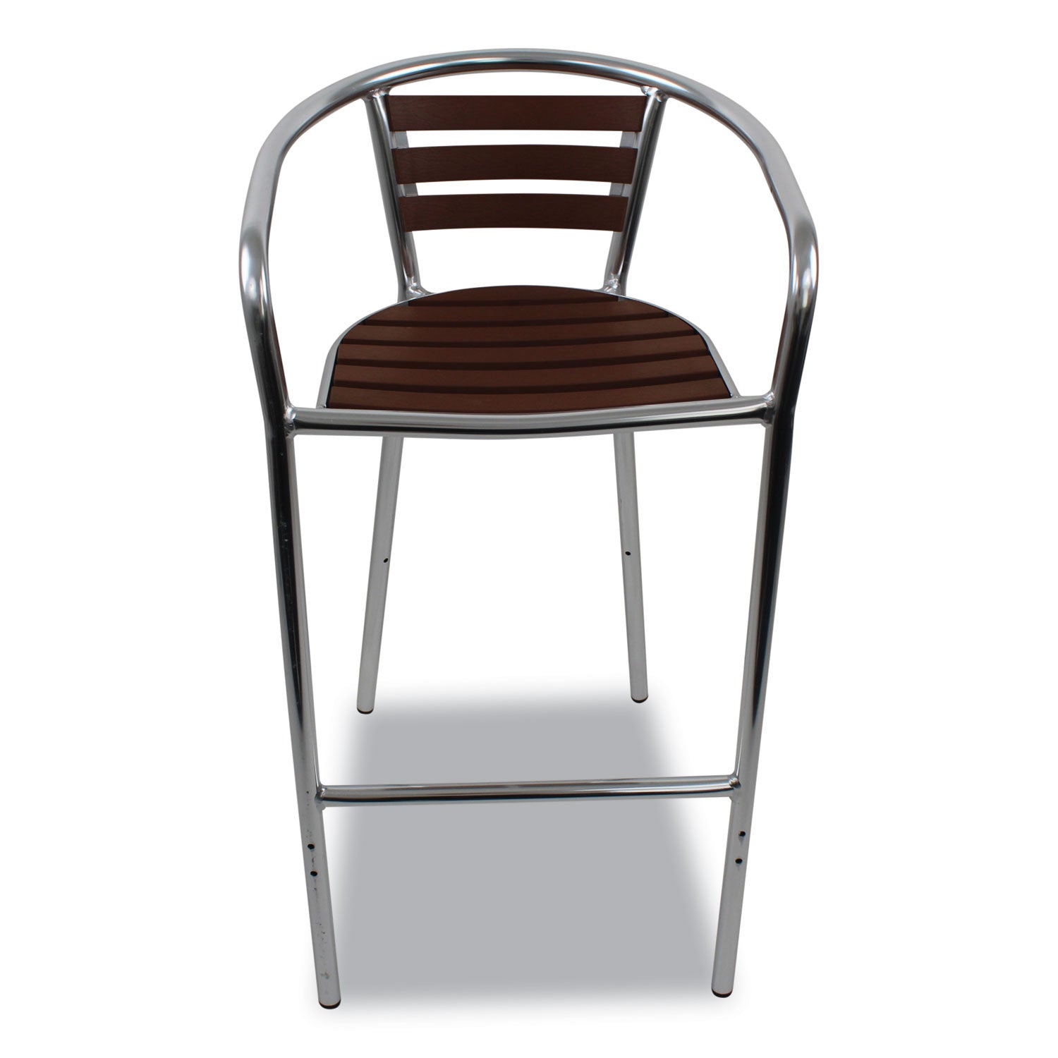 JMC Furniture Pinzon Series Barstools, Supports Up to 300 lb, 31" Seat Height, Tan/Silver Seat, Tan/Silver Back, Silver Base