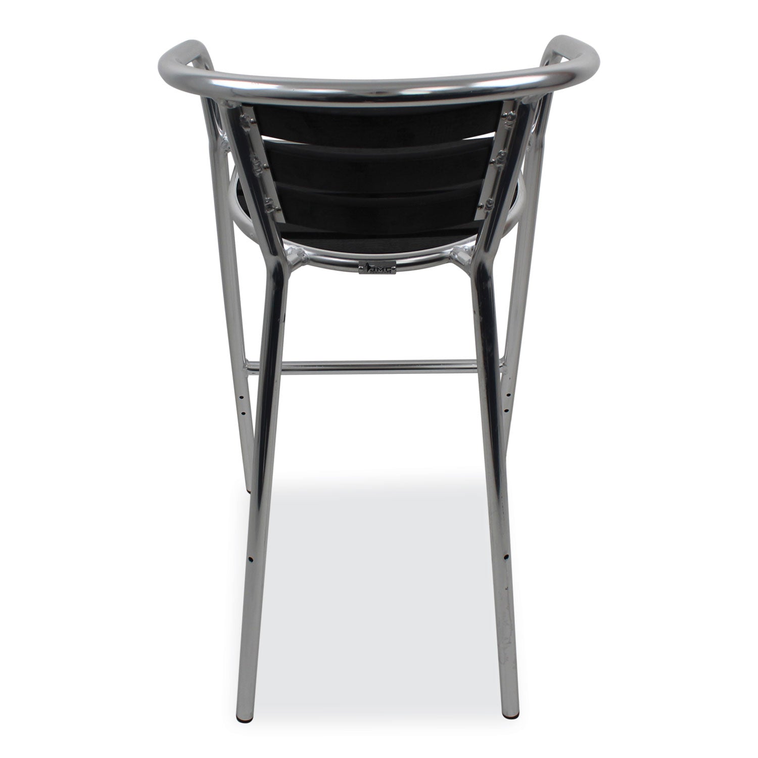 JMC Furniture Pinzon Series Barstools, Supports Up to 300 lb, 31" Seat Height, Black/Silver Seat, Black/Silver Back; Silver Base
