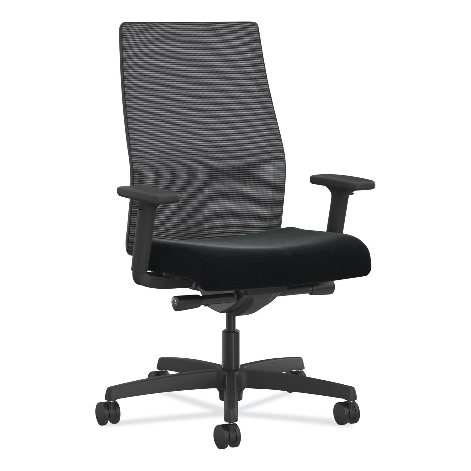 Ignition 2.0 4-Way Stretch Mid-Back Mesh Task Chair, Supports Up to 300 lb, 17" to 21" Seat Height, Black