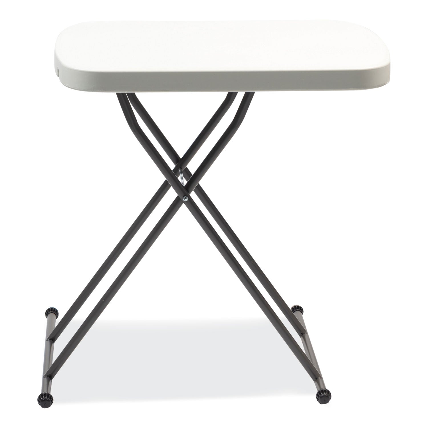 Alera® Height-Adjustable Personal Folding Table, Rectangular, 25.6" x 17.7" x 19" to 28", White Top, Dark Gray Legs