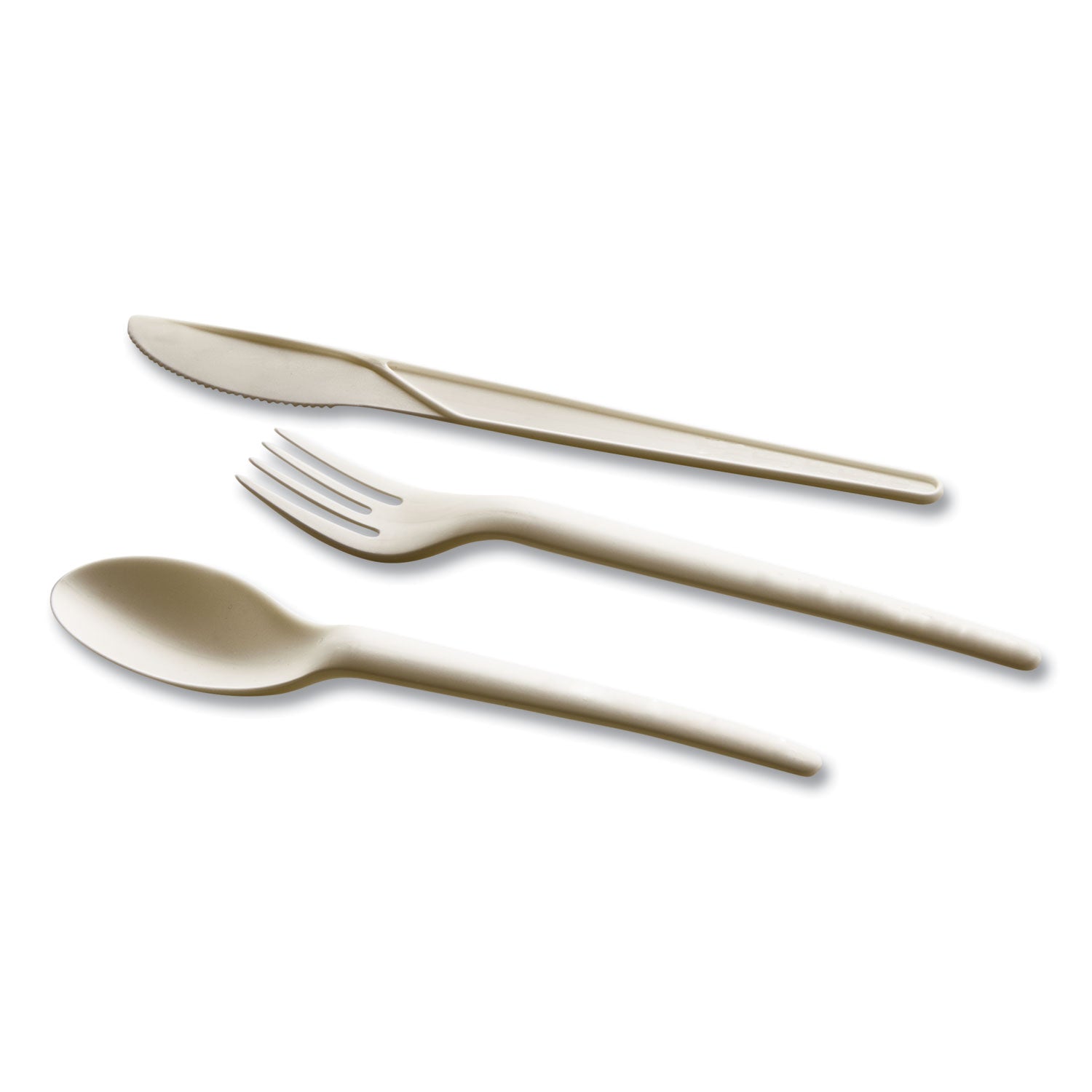 WNA EcoSense Renewable Plant Starch Cutlery, Knife, Plastic, Cream, 50/Pack