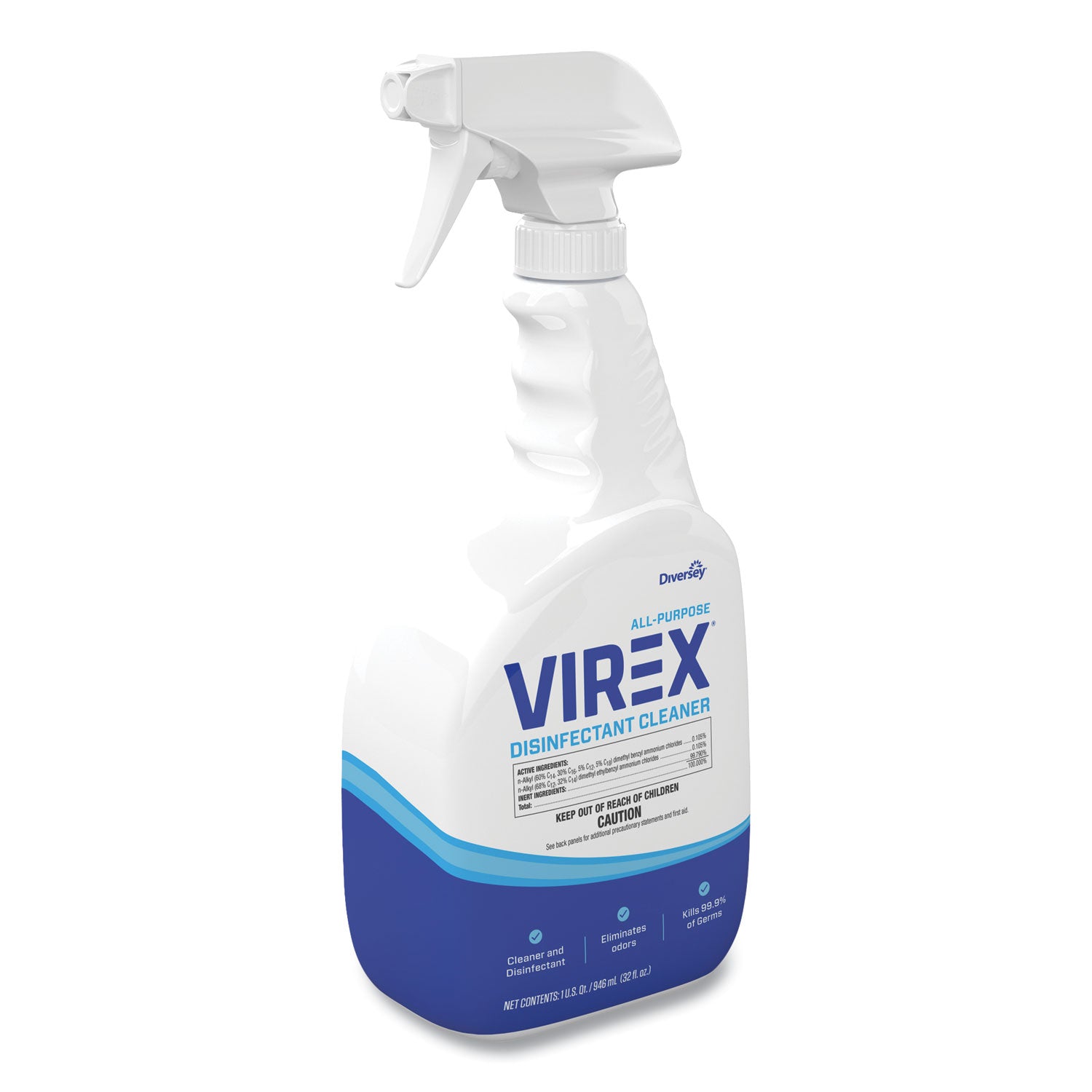Diversey™ Virex All-Purpose Disinfectant Cleaner, Citrus Scent, 32 Oz Spray Bottle, 8/carton
