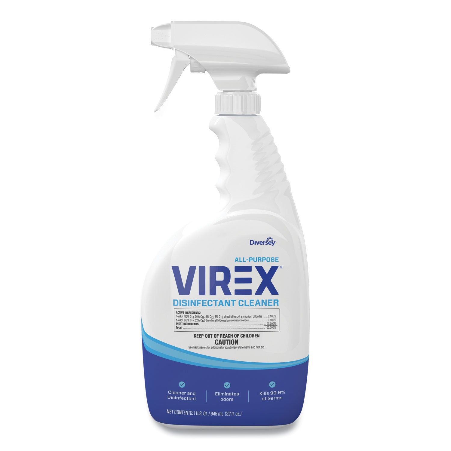 Virex All-Purpose Disinfectant Cleaner, Citrus Scent, 32 oz Spray Bottle, 8/Carton