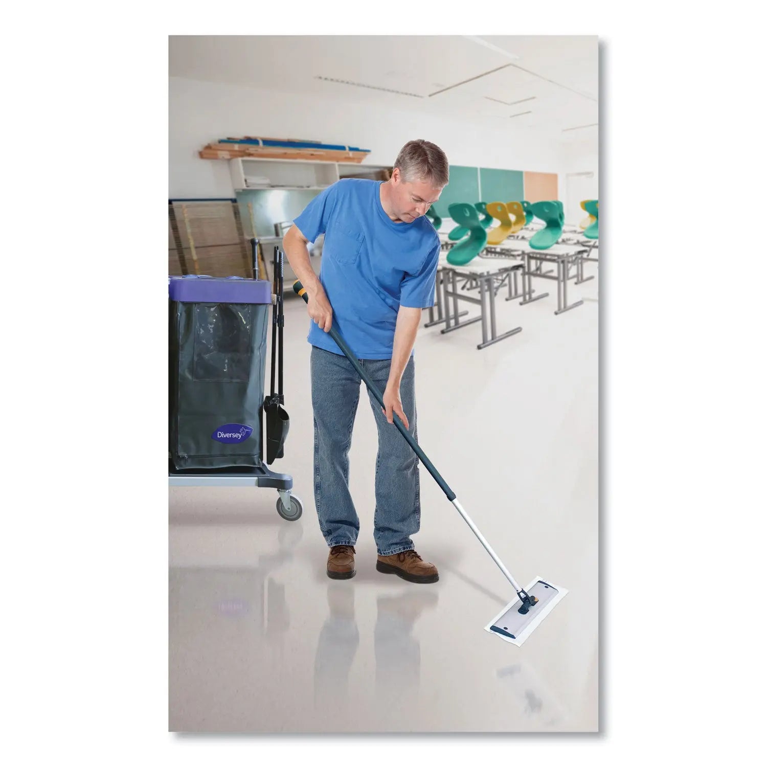 EasyMop Single-Use Microfiber Mop, 16 x 5.3, 10/Carton Diversey™ Flipcost