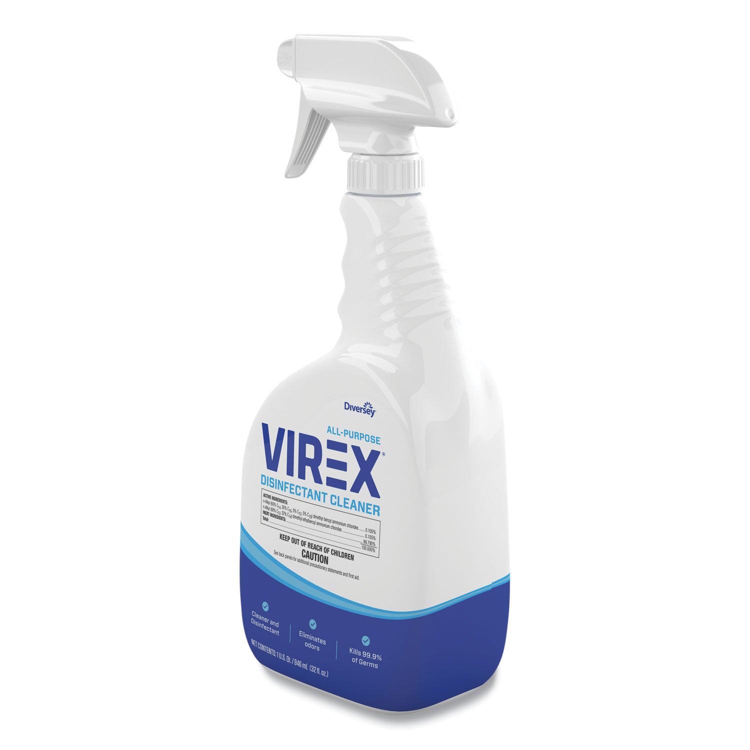 Diversey™ Virex All-Purpose Disinfectant Cleaner, Citrus Scent, 32 Oz Spray Bottle, 8/carton
