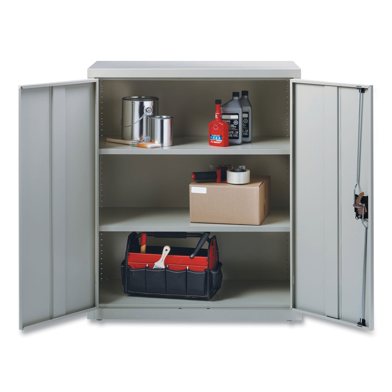 Alera® Economy Assembled Storage Cabinets, 3 Shelves, 36" x 18" x 42", Light Gray