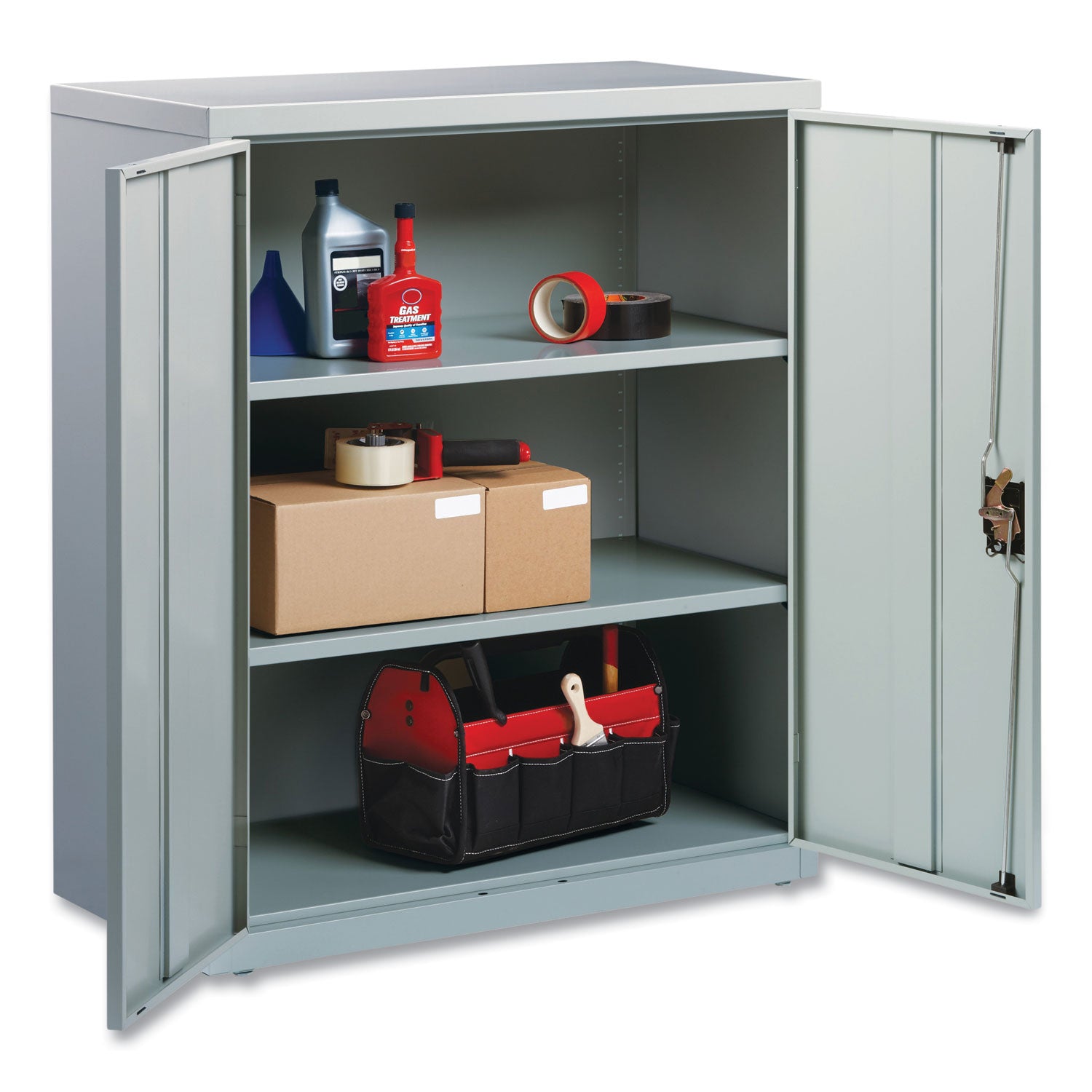 Alera® Economy Assembled Storage Cabinets, 3 Shelves, 36" x 18" x 42", Light Gray