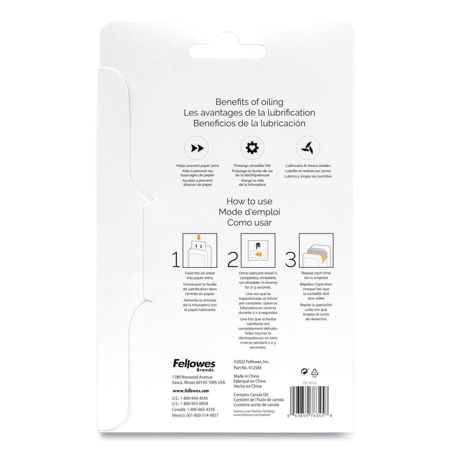 Fellowes® Powershred Performance+ Lubricant Sheets, 8.5 x 6, 10/Pack