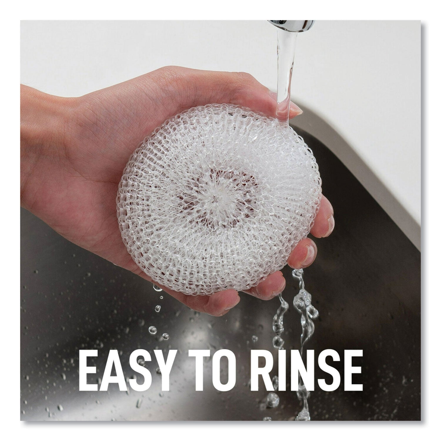 Scotch-Brite® Greener Clean Recycled Scrubbing Circle, 3.5" Diameter, 0.7" Thick, White, 3/Pack