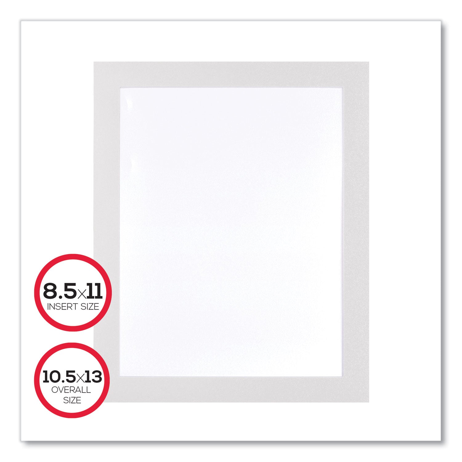 deflecto® Self Adhesive Sign Holders, 8.5 x 11 Insert, Clear with White Border, 2/Pack