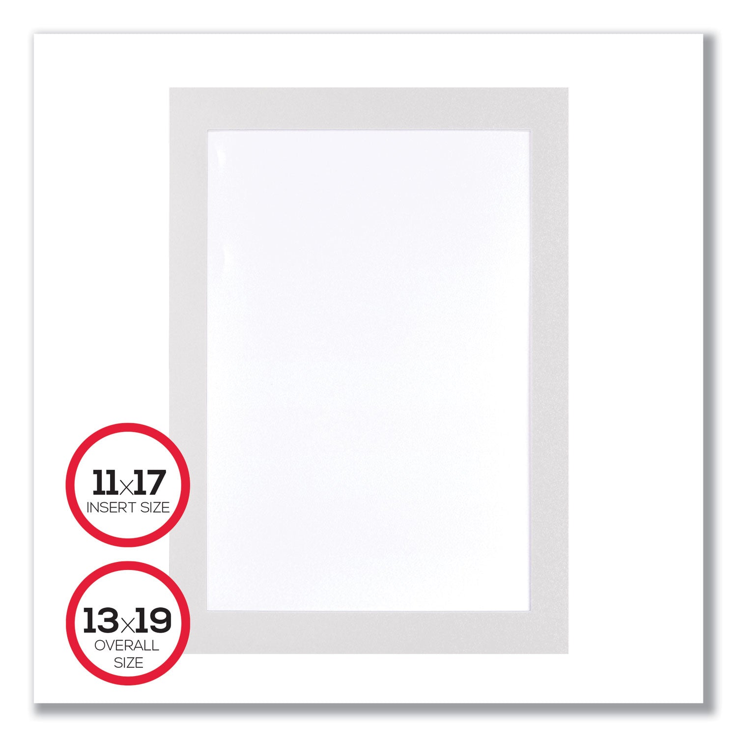 deflecto® Self Adhesive Sign Holders, 11 x 17, Clear with White Border, 2/Pack
