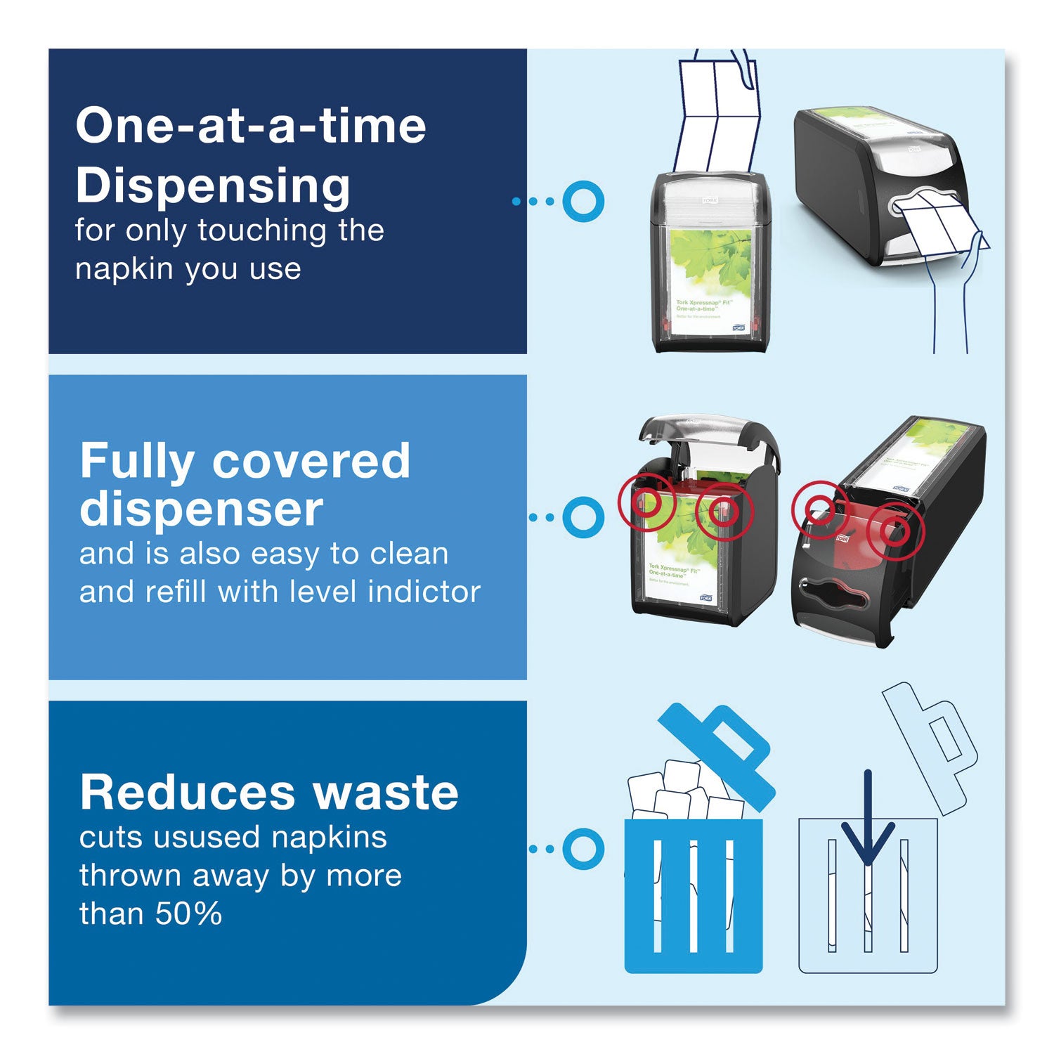 Tork® Xpressnap Fit Starter Pack, 4 x 6 x 7, Black