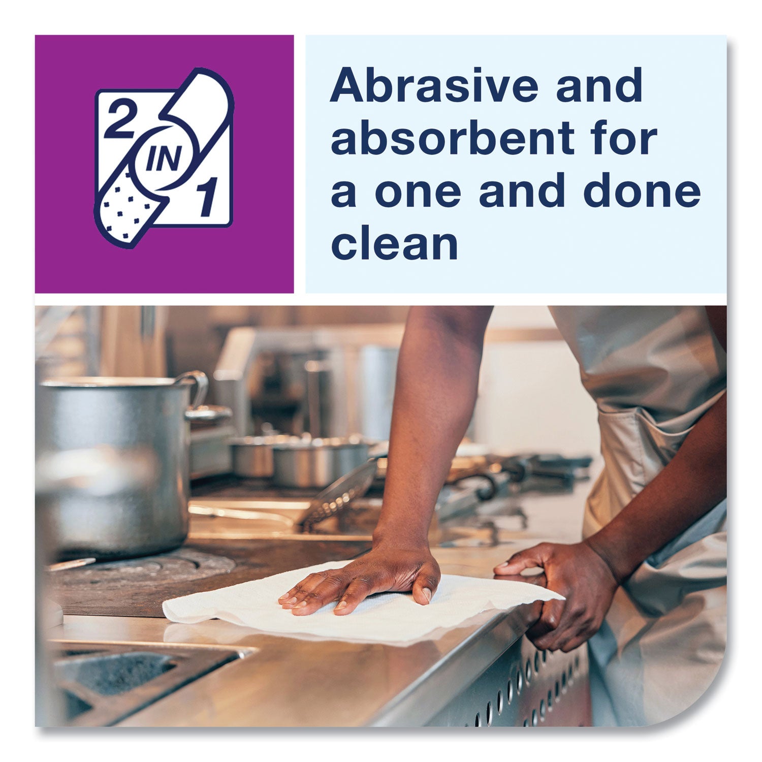 Tork® 2 in 1 Wiper, 1-Ply, 13" x 21", White, 120/Carton