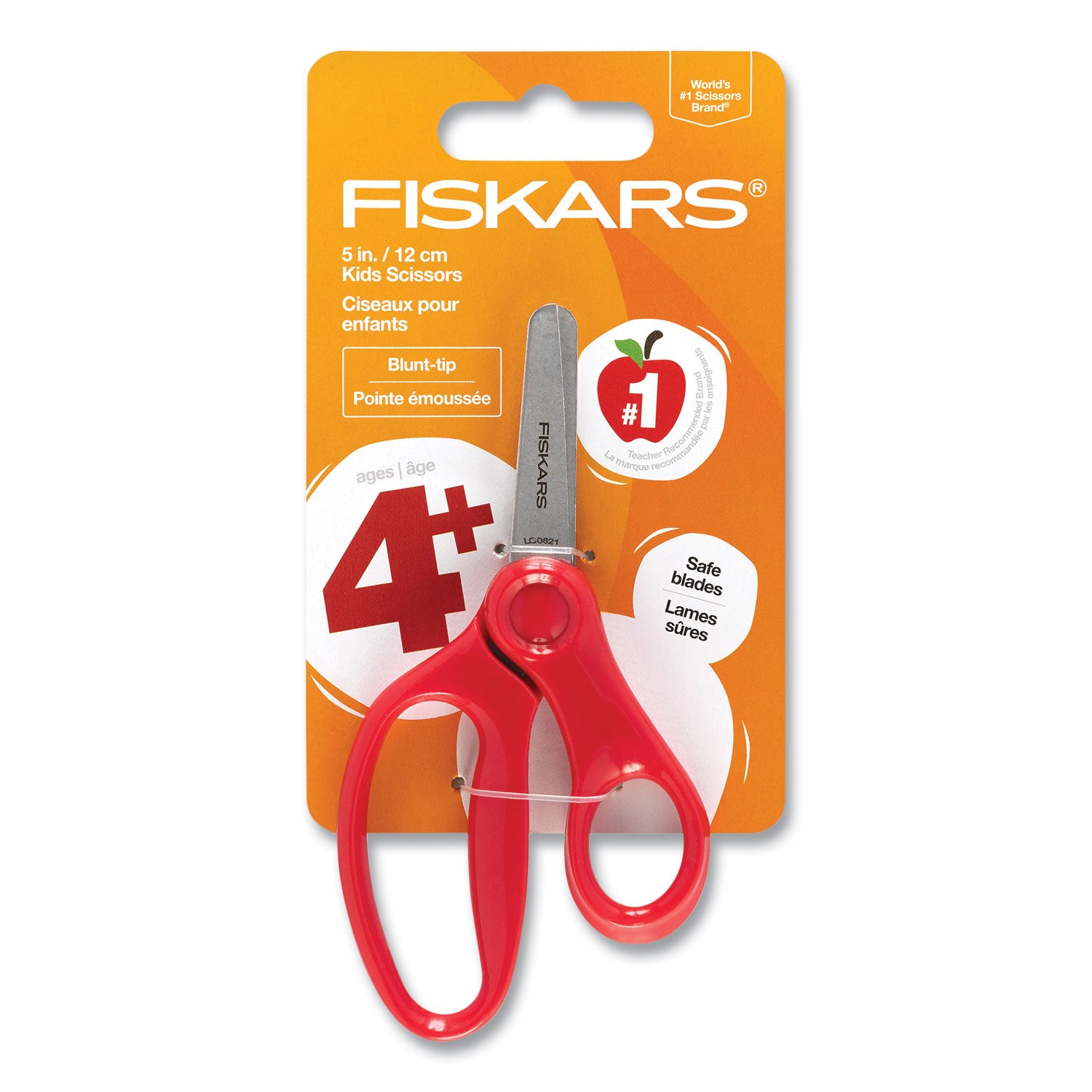 Fiskars® Kids Scissors, Rounded Tip, 5" Long, 1.75" Cut Length, Straight Handle, Randomly Assorted Handle Color