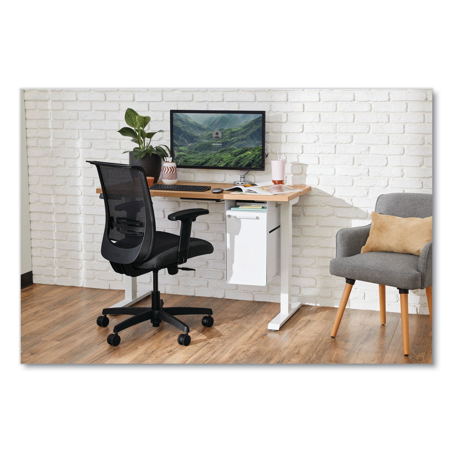 HON® Fuse Undermount Storage Pedestal, 1 Shelf/1 Cubby, Left/Right Orientation, White, 10 x 14.37 x 20