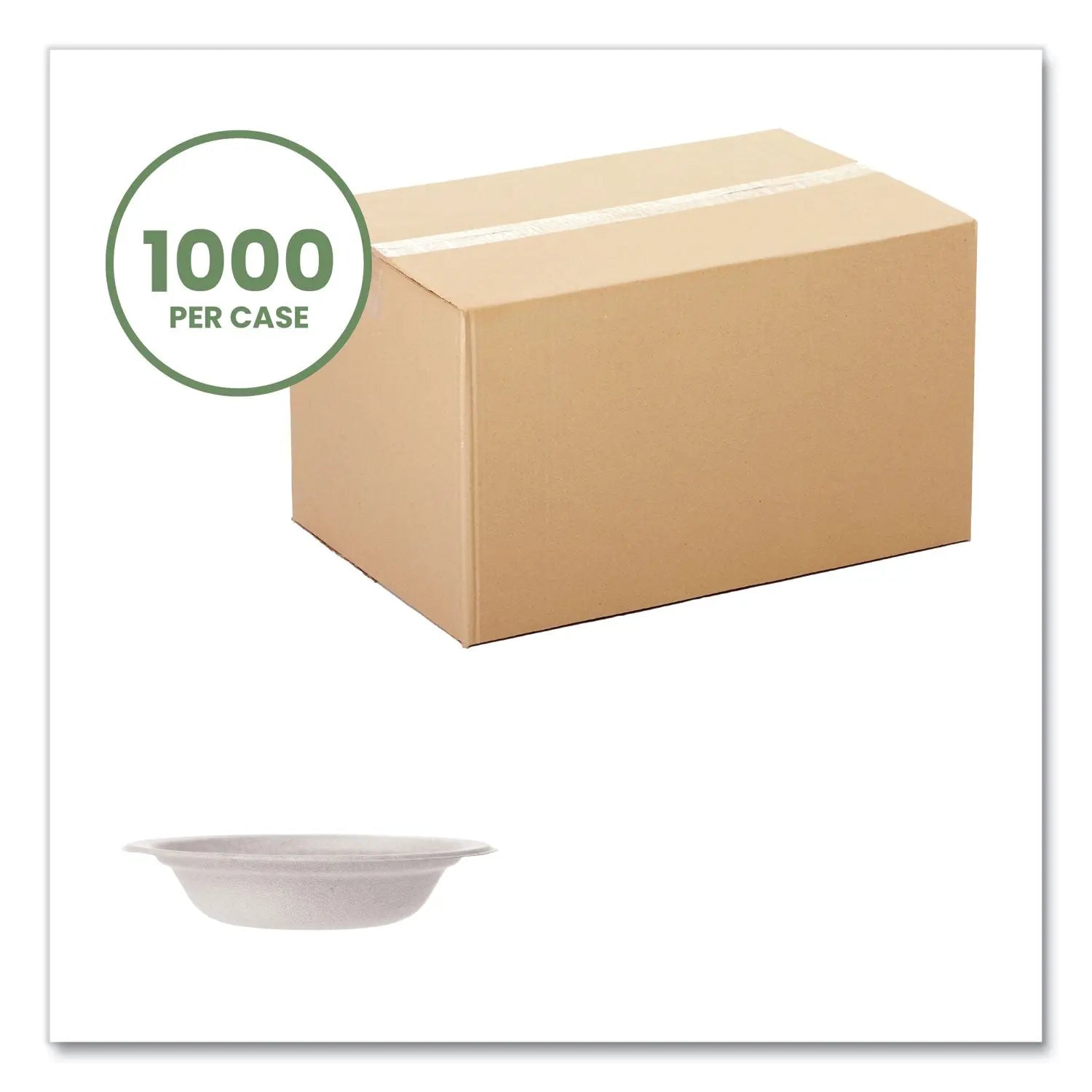 Molded Fiber Tableware, Compostable, Bowl, 12 oz, White, 1,000/Carton Vegware™ Flipcost