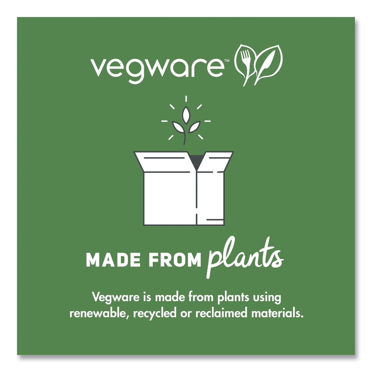 Vegware™ 89 Series Hot Cup Lids, Fits Vegware 89-Series Hot Cups, Plastic, White, 1,000/Carton