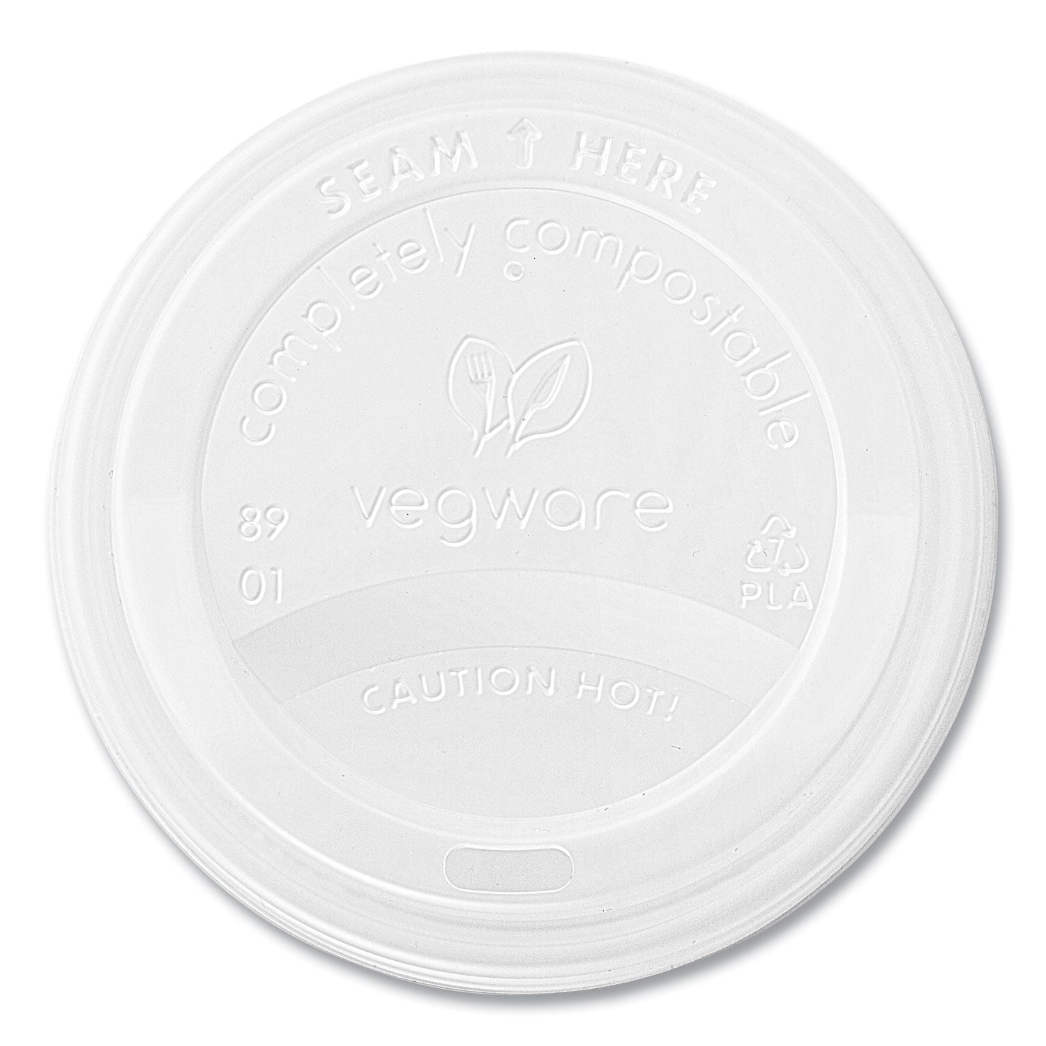 89 Series Hot Cup Lids, Compostable, Fits 89-Series Hot Cups, White, 1,000/Carton