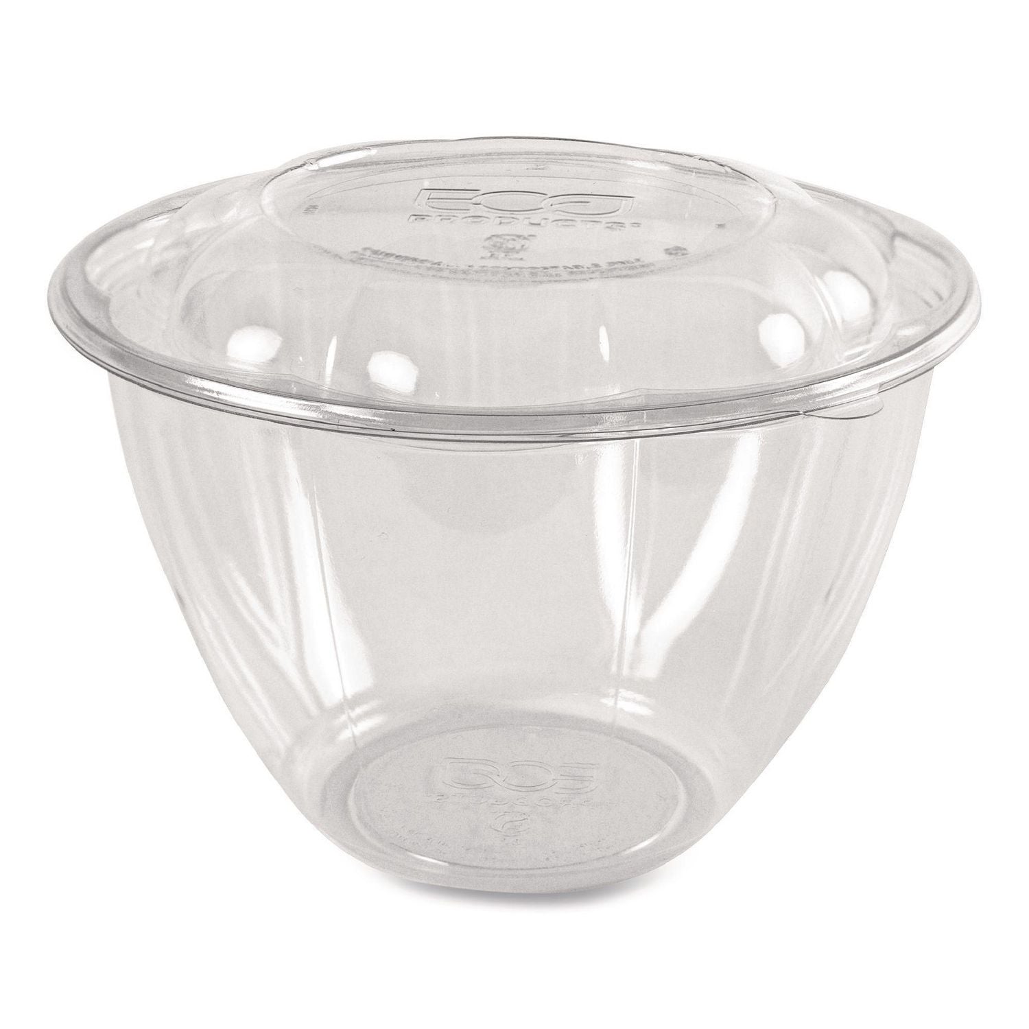 Eco-Products® Renewable and Compostable Salad Bowls with Lids, 48 oz, Clear, Plastic, 150/Carton