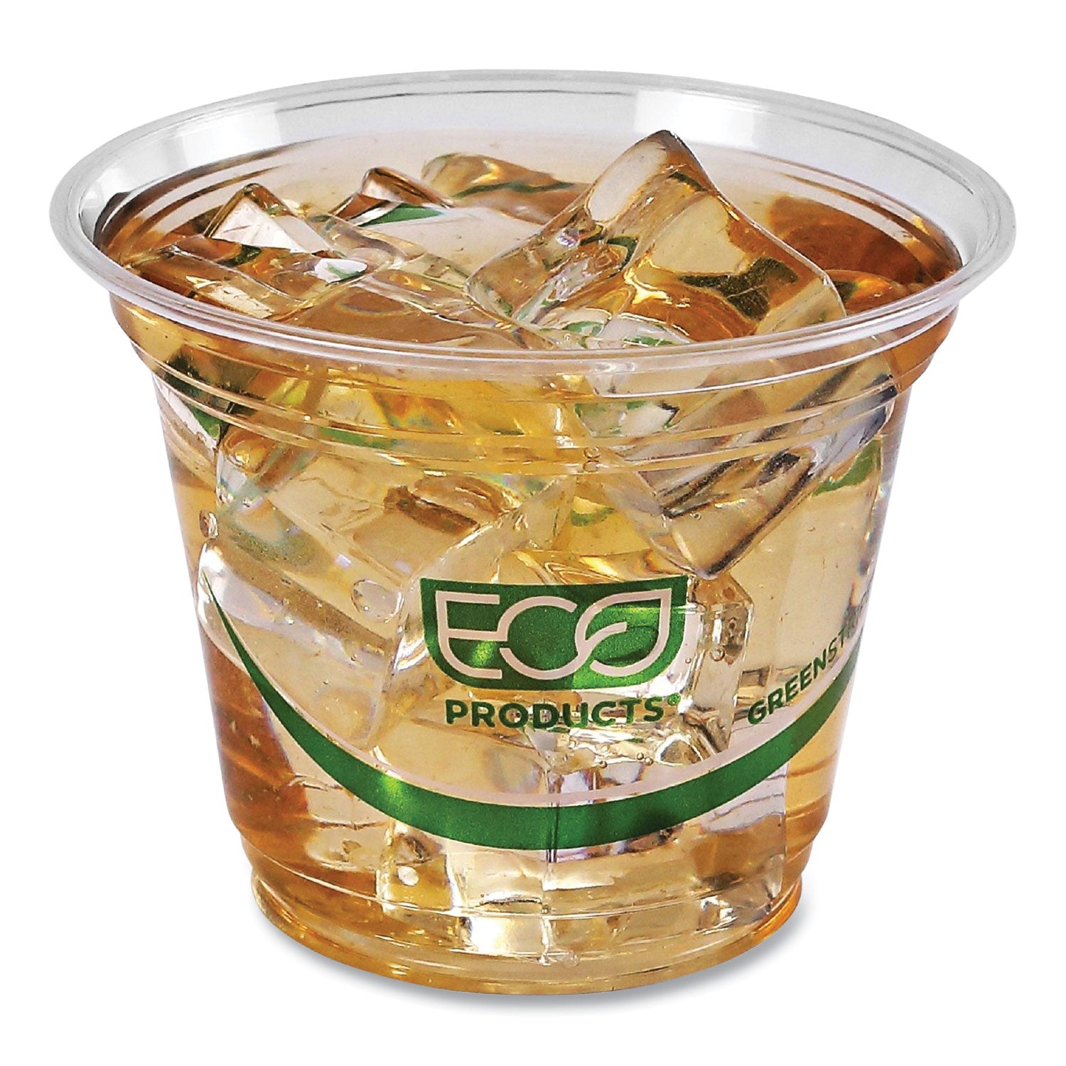 Eco-Products® GreenStripe Renewable and Compostable Cold Cups, 9 oz, Plastic, Clear, 50/Pack, 20 Packs/Carton