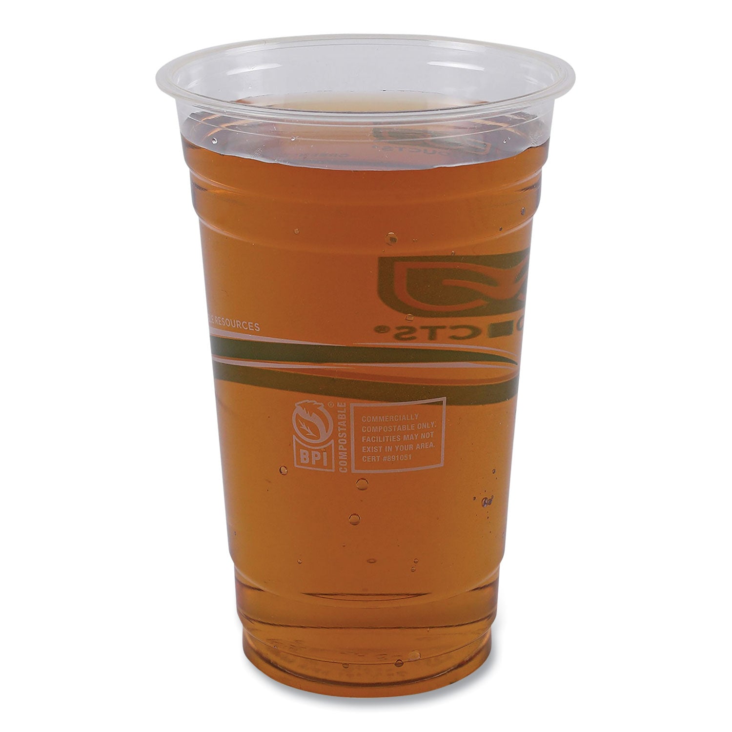 Eco-Products® GreenStripe Renewable and Compostable Cold Cups, 20 oz, Plastic, Clear, 50/Pack, 20 Packs/Carton