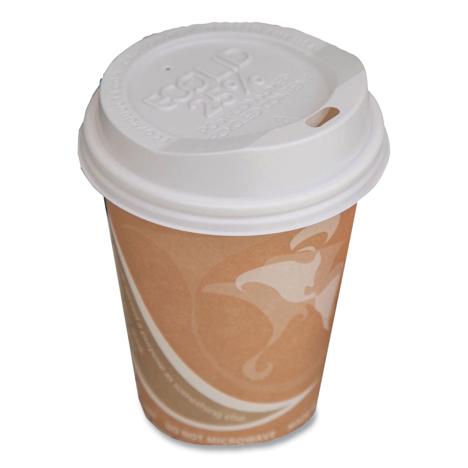 Eco-Products® EcoLid 25% Recycled Content Hot Cup Lid, Fits 8 oz Hot Cups, Plastic, White, 100/Pack, 10 Packs/Carton