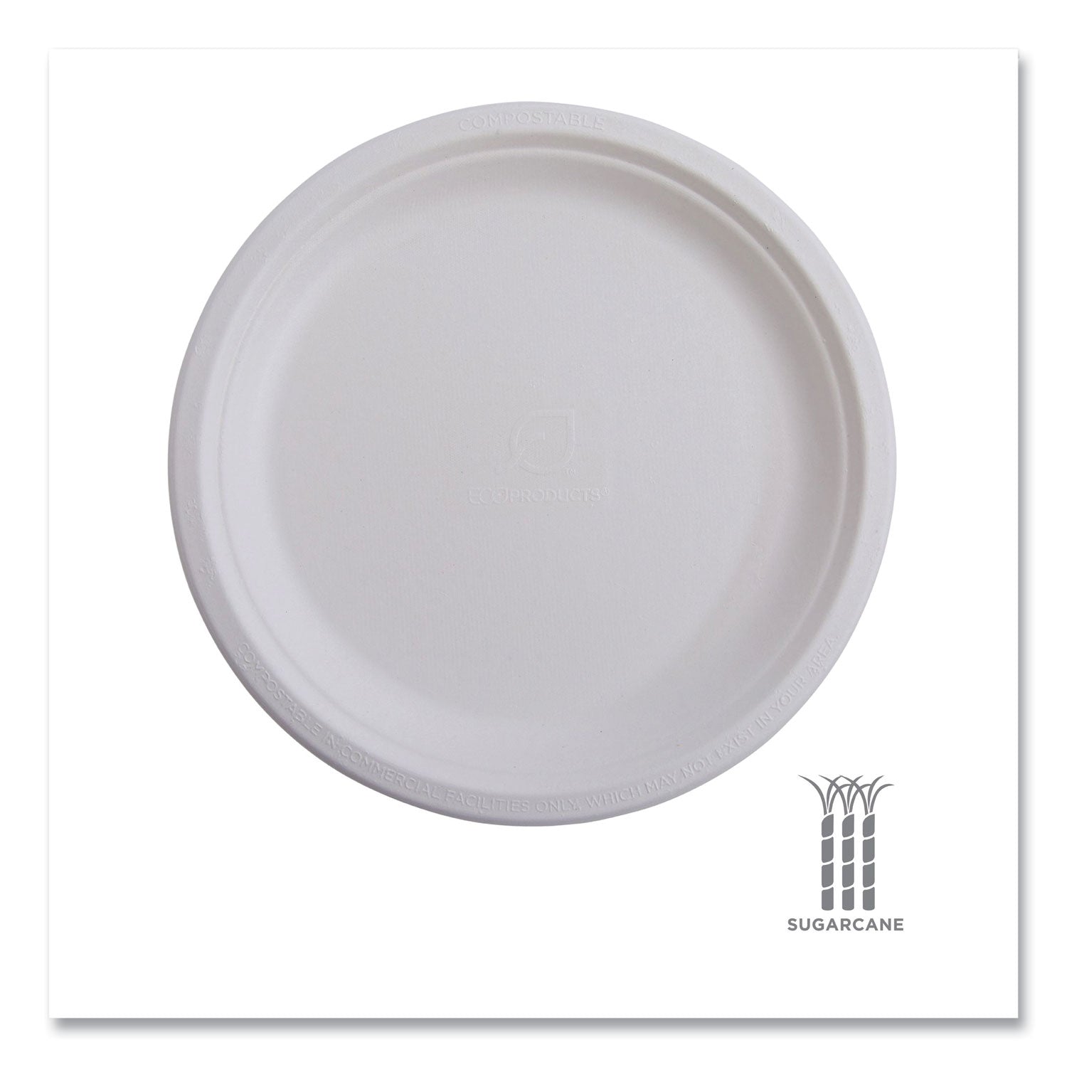 Eco-Products® Vanguard Renewable And Compostable Sugarcane Plates, 6" Dia, White, 1,000/carton