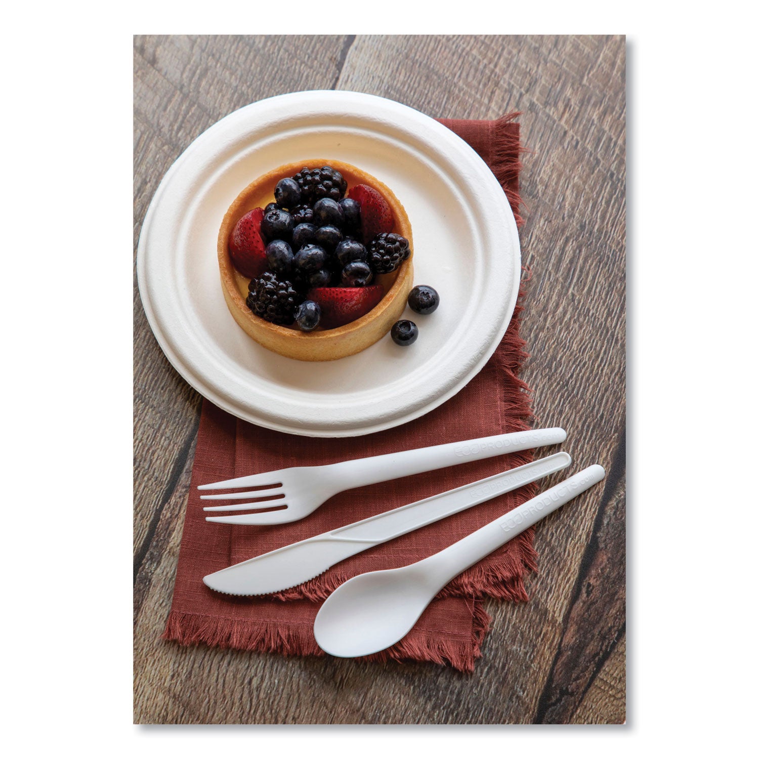 Eco-Products® Vanguard Renewable And Compostable Sugarcane Plates, 6" Dia, White, 1,000/carton