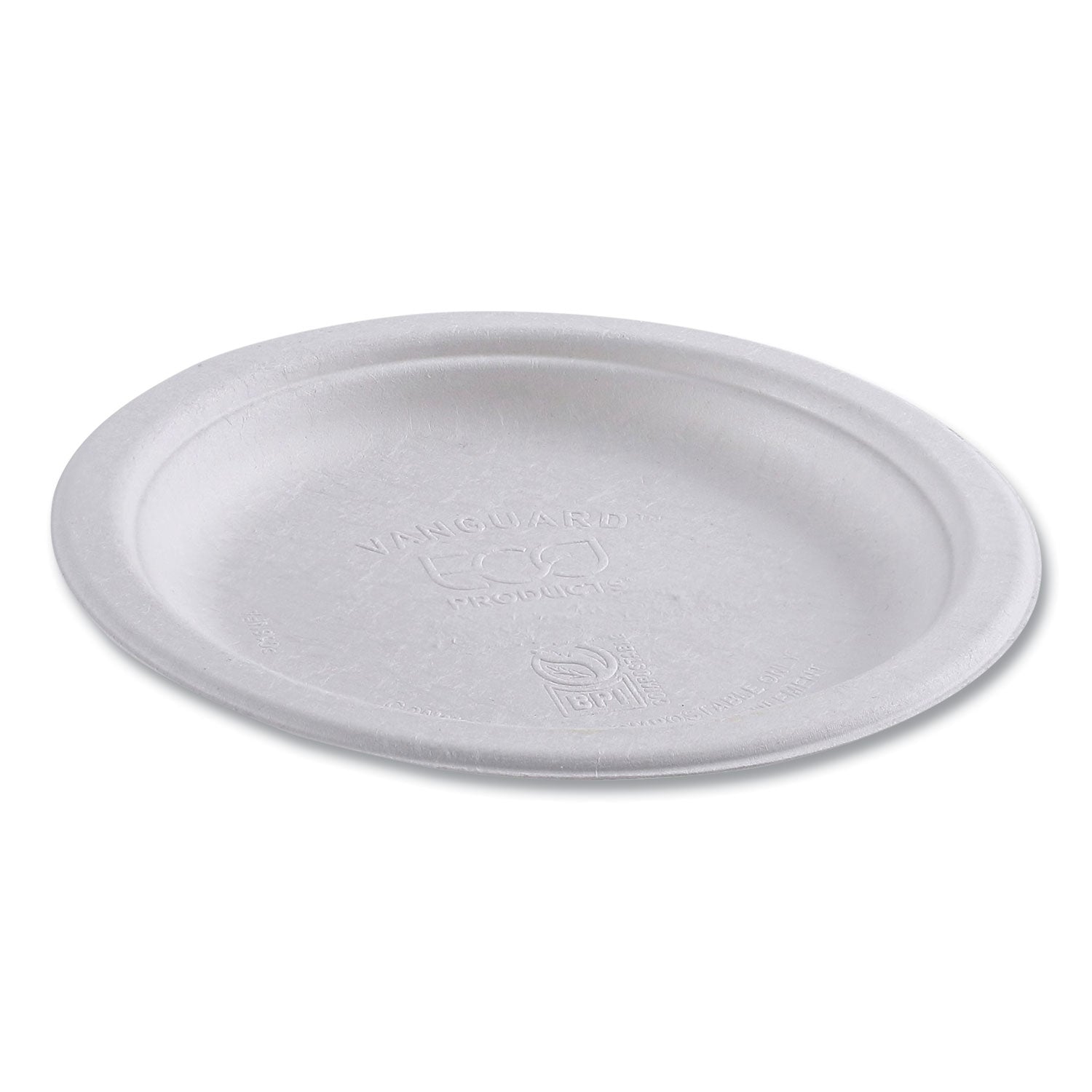 Eco-Products® Vanguard Renewable And Compostable Sugarcane Plates, 6" Dia, White, 1,000/carton